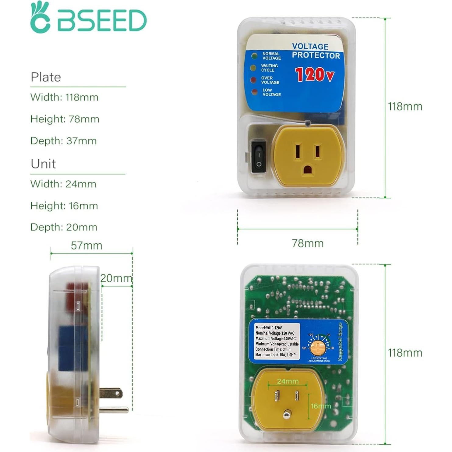Protector Electrónico BSEED contra Sobretensiones 120V 4 Paquete