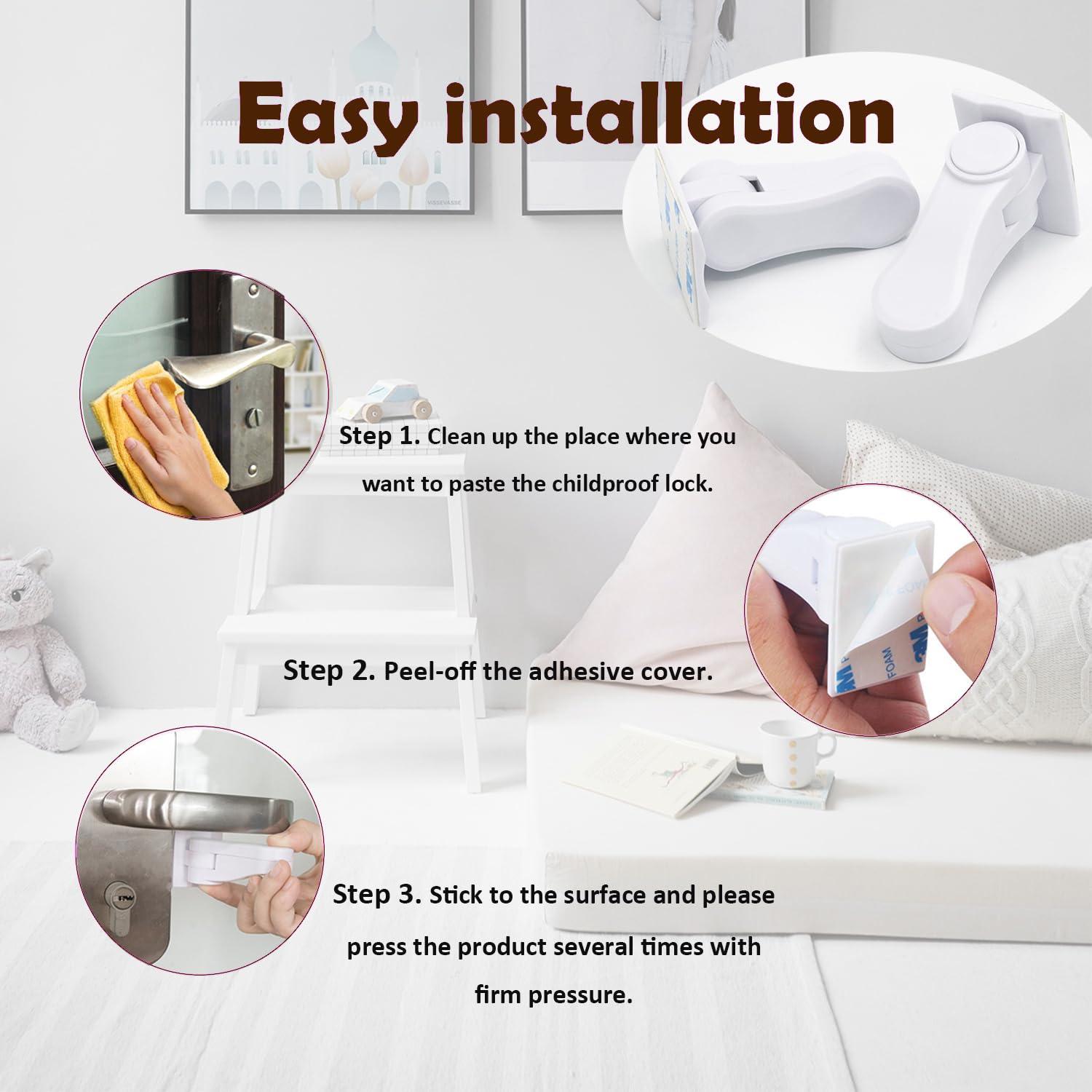 Bloqueos de Manija de Puerta a Prueba de Niños DLL-8P - 8 Piezas