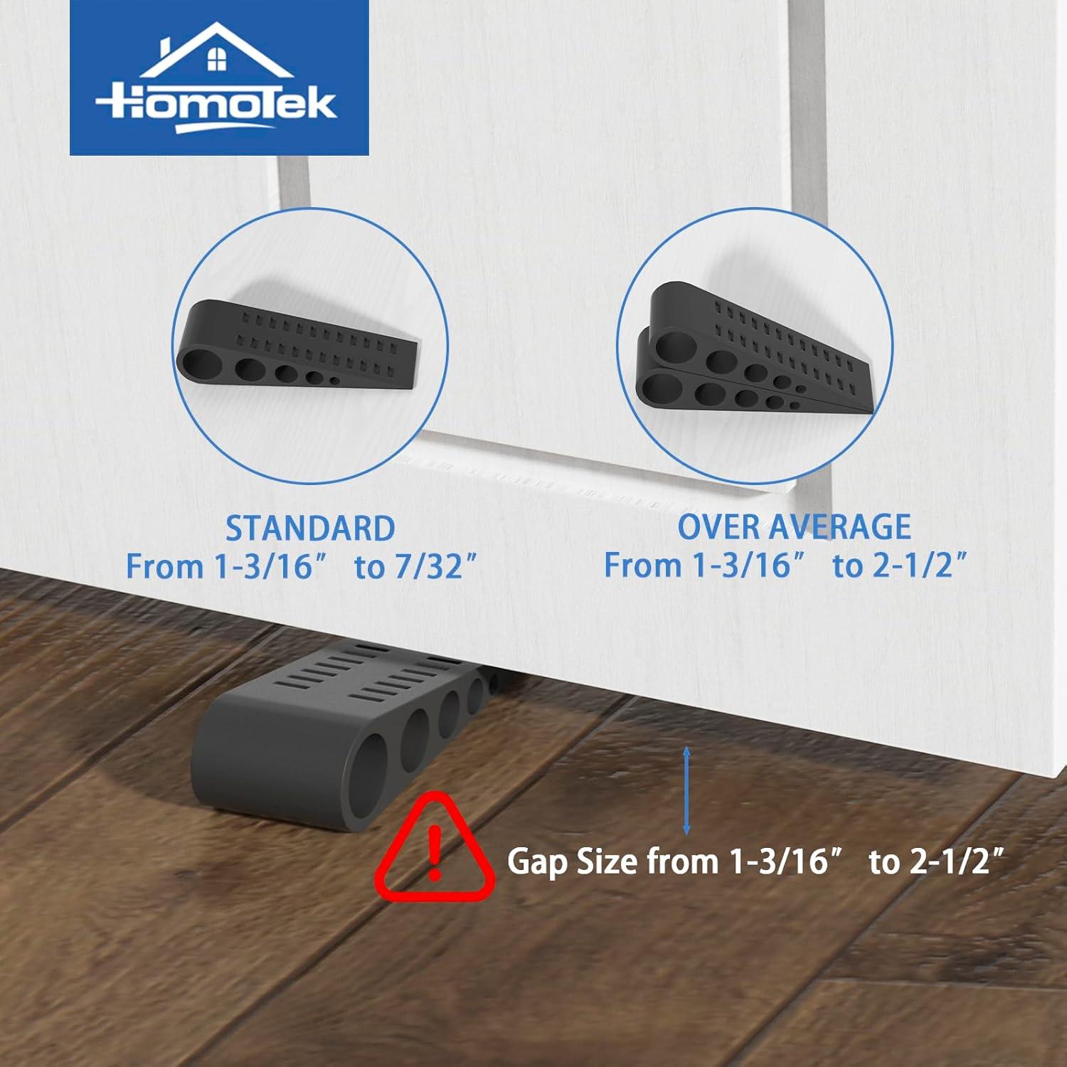 HOMOTEK 2 Cuñas de Goma para Puertas - Detenedores Negros