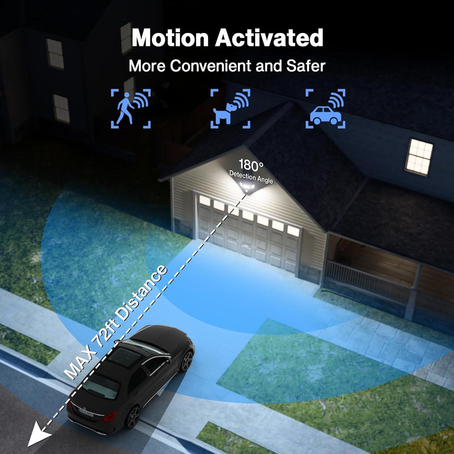 Luz de Inundación LED Inteligente Olafus 65W con Sensor de Movimiento