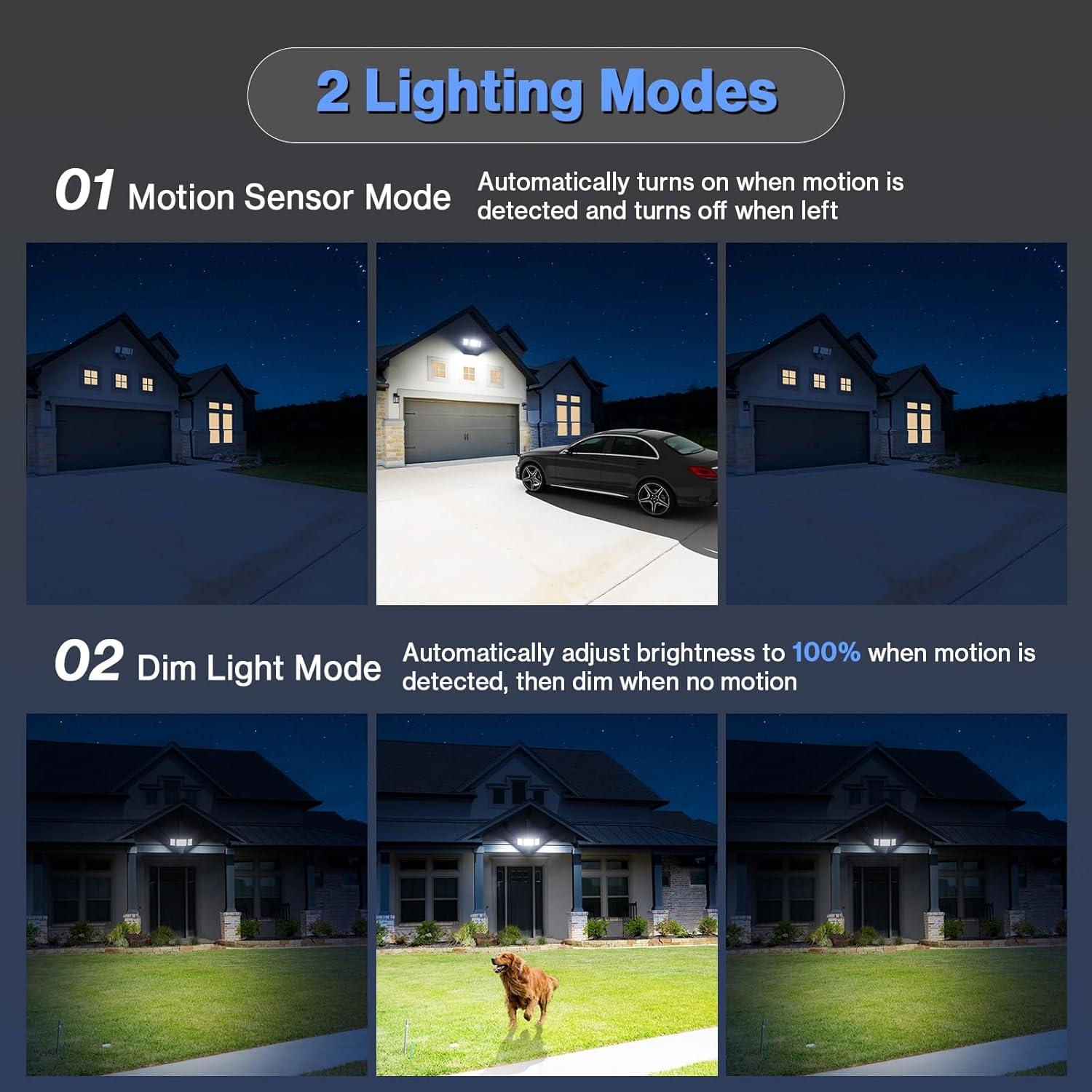 Luz de Inundación LED Inteligente Olafus 65W con Sensor de Movimiento