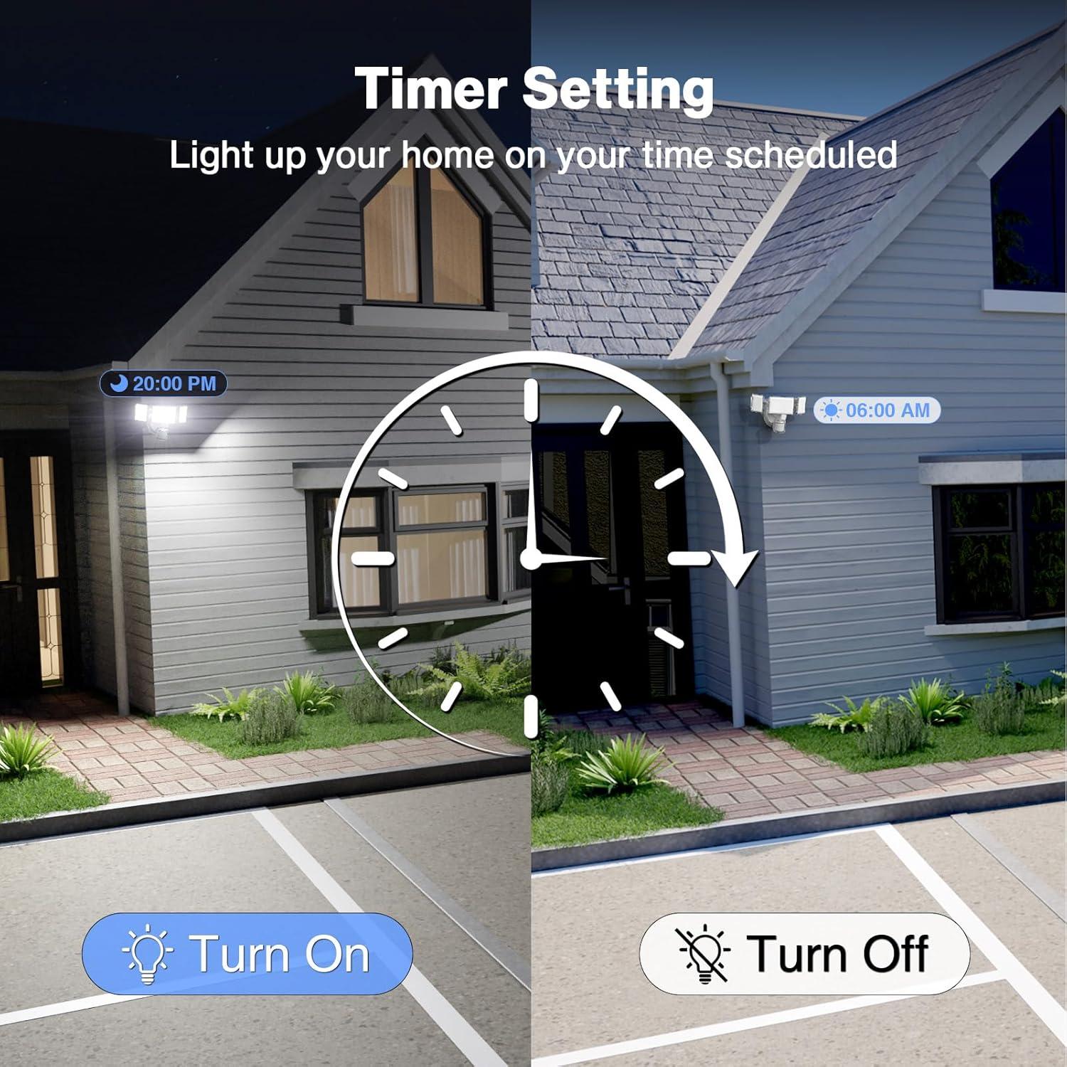 Luz de Inundación LED Inteligente Olafus 65W con Sensor de Movimiento