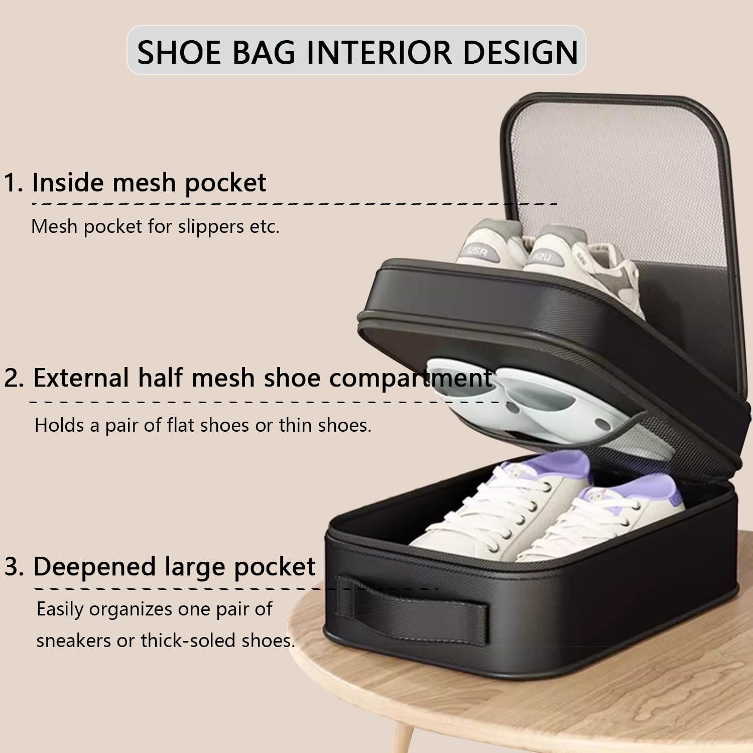 Bolsas para Zapatos de Viaje Resdenio - 2 Pack, Capacidad 3 Pares