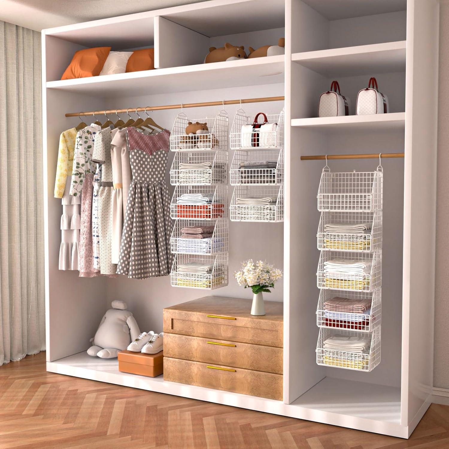 Cestas de Almacenamiento Colgantes PUPPYCUTE 3 Pcs Blanco