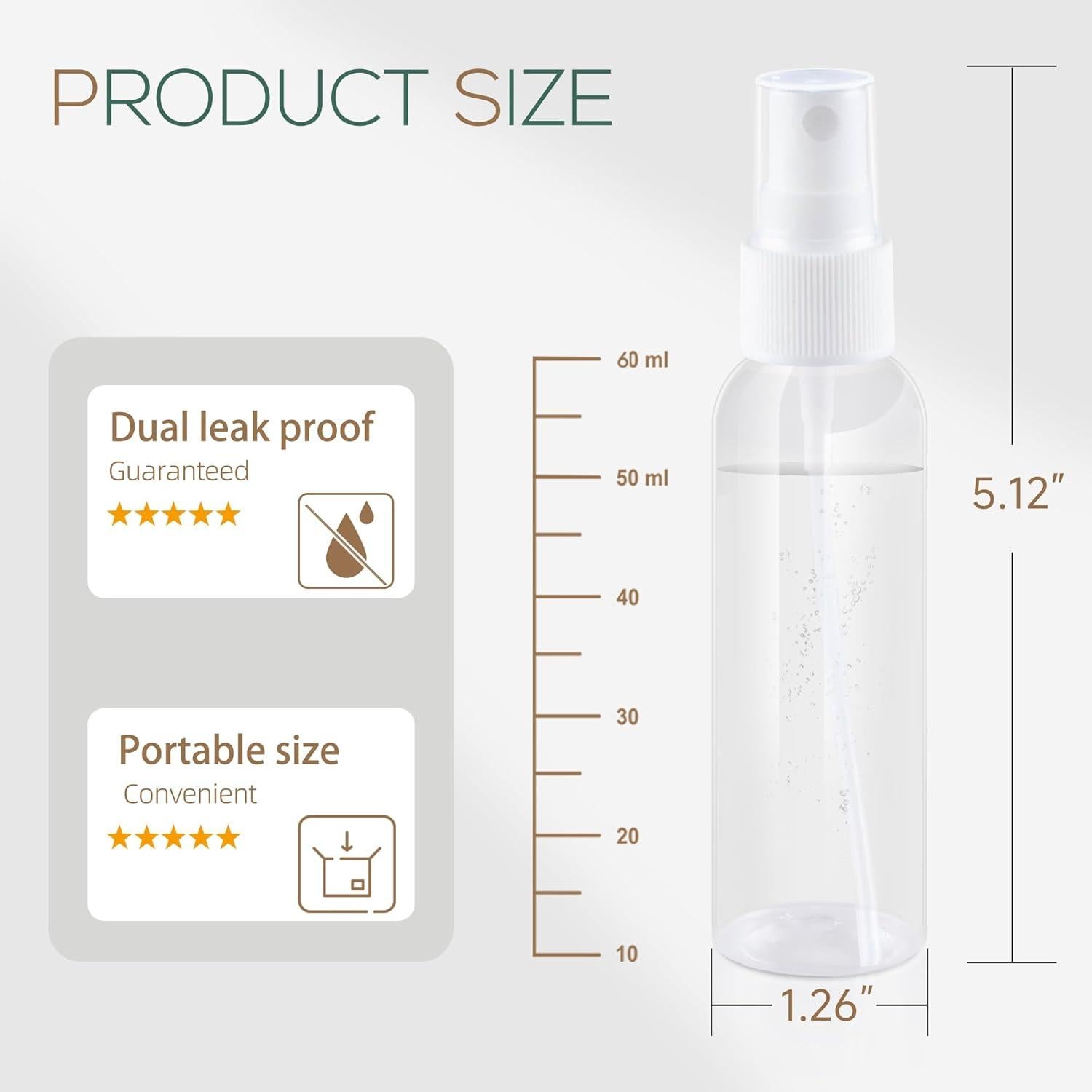 Botellas de Spray 60ml ZIZEMOJA 3 Pack Reutilizables