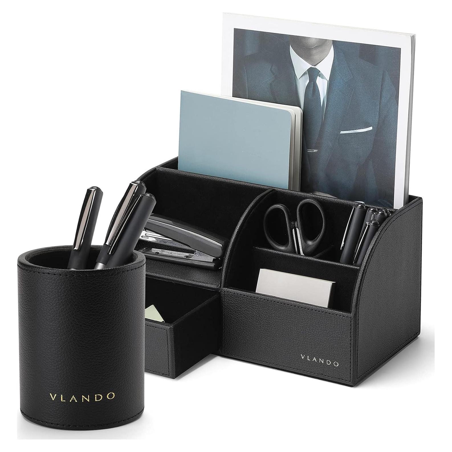 Organizador de Escritorio Vlando 2 Paquete Negro para Papelería