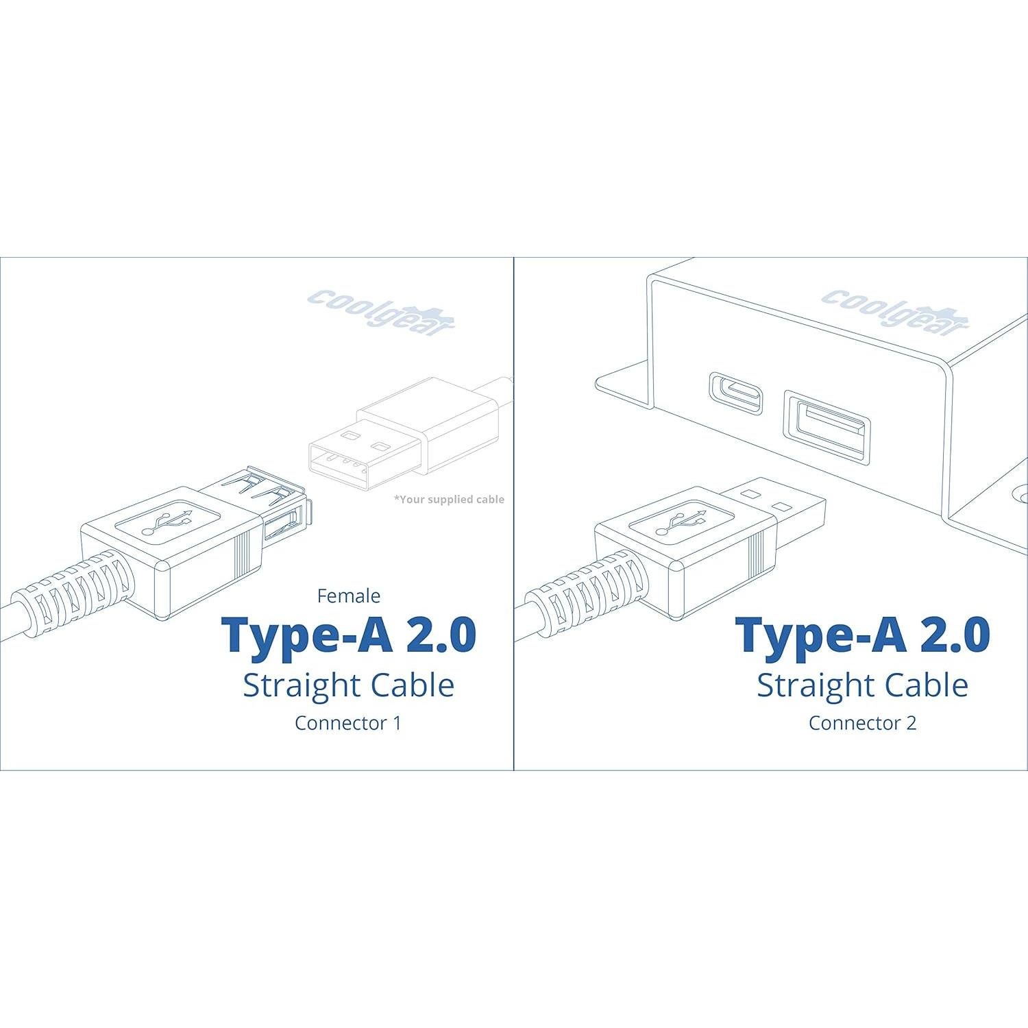 Cable Extensión USB 2.0 A Macho a Hembra 0.61m USBGear