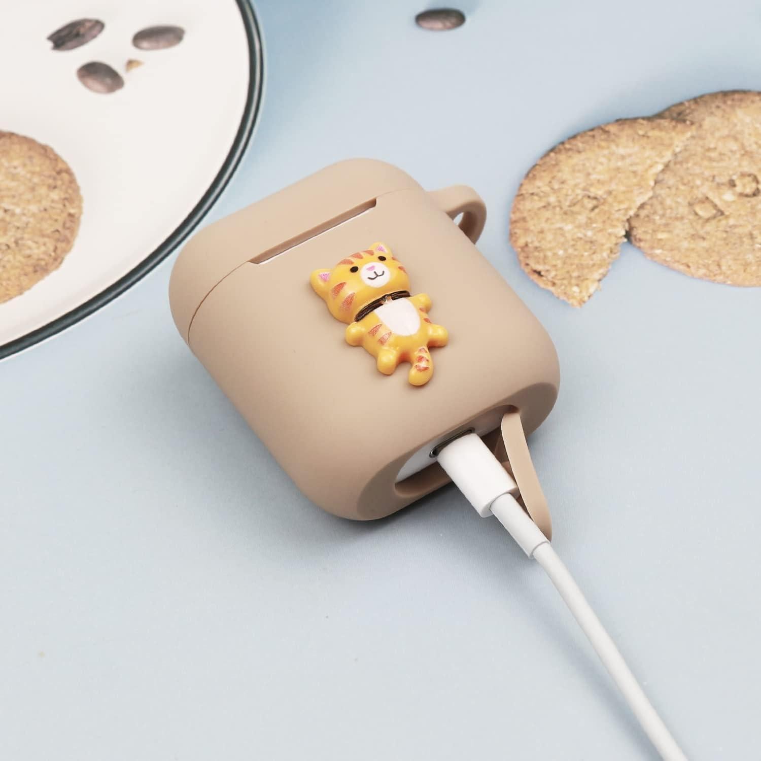 Funda de Silicona Kawaii Wonhibo para AirPods 1 y 2 - Gato