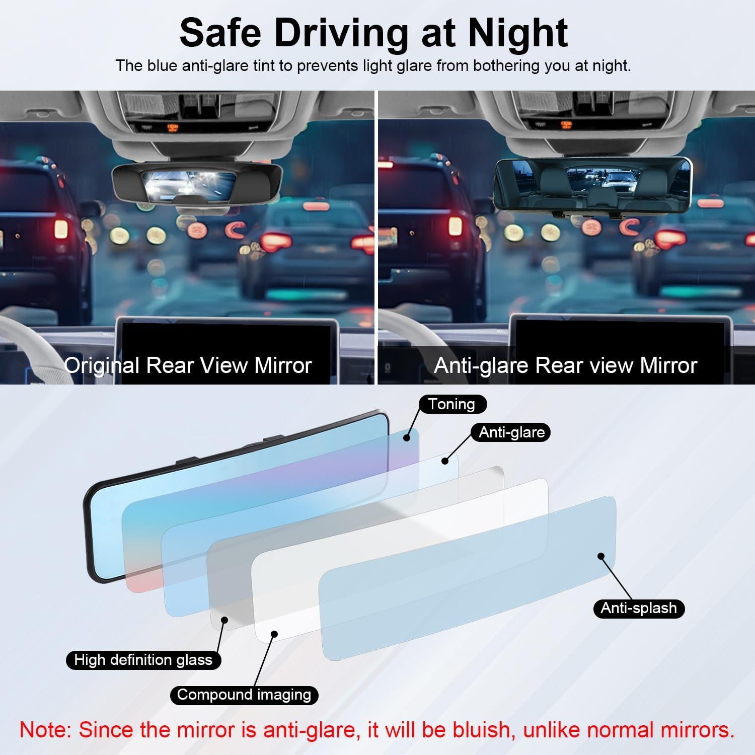 Espejo Retrovisor Convexo Antideslumbrante LivTee 28.4 cm