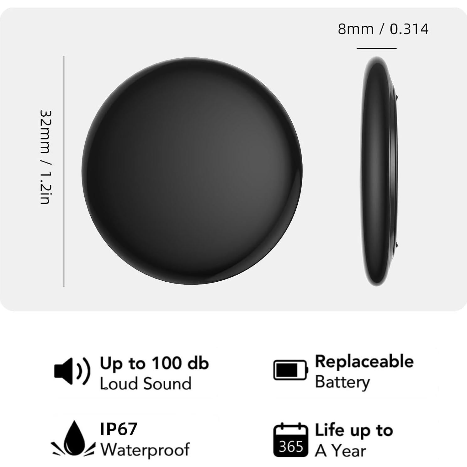 Rastreador Bluetooth Pepisk Air Tag - Localizador de Equipaje Negro