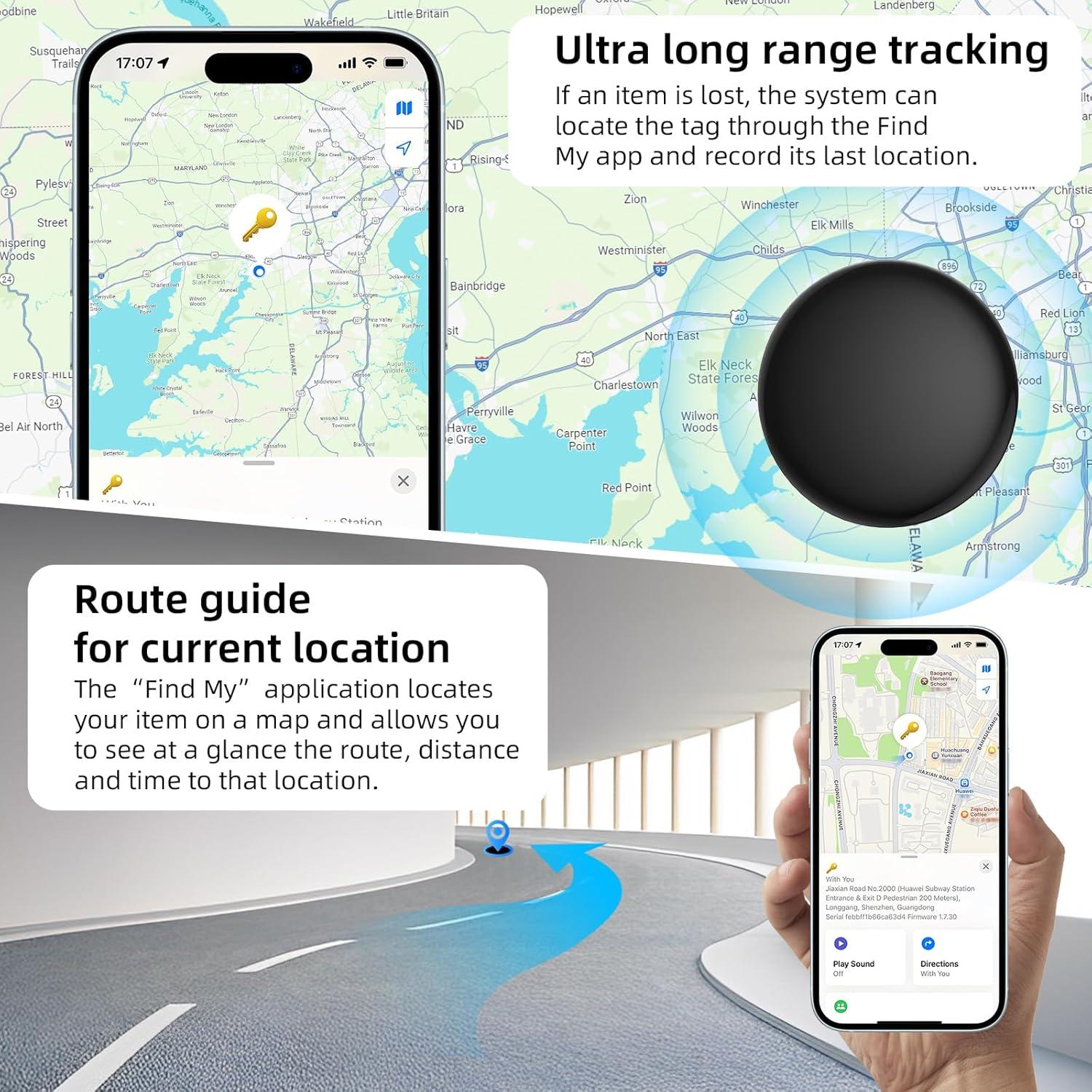 Rastreador Bluetooth Pepisk Air Tag - Localizador de Equipaje Negro