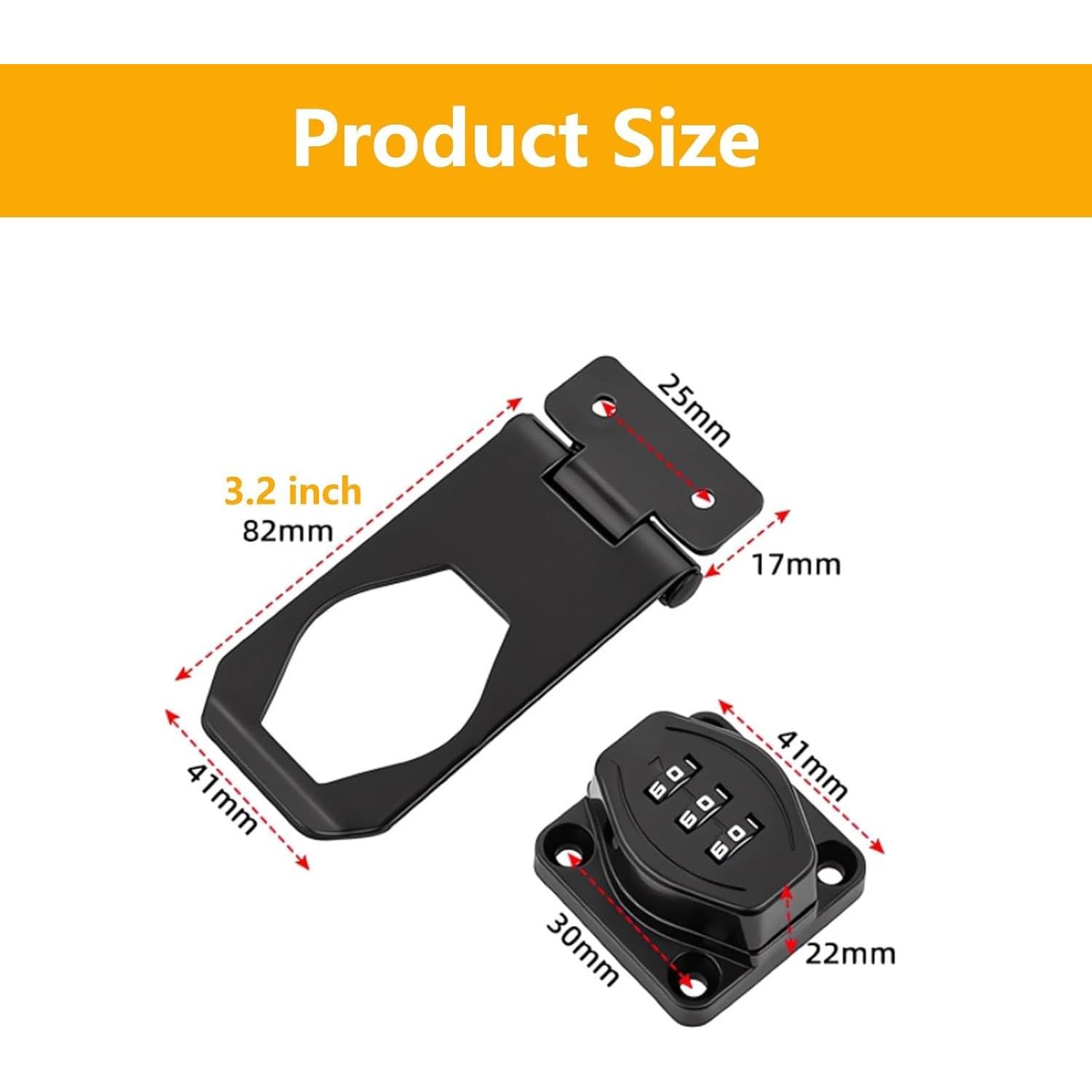 Cerradura de Combinación Plowatxi 3 Dígitos para Gabinete Negro