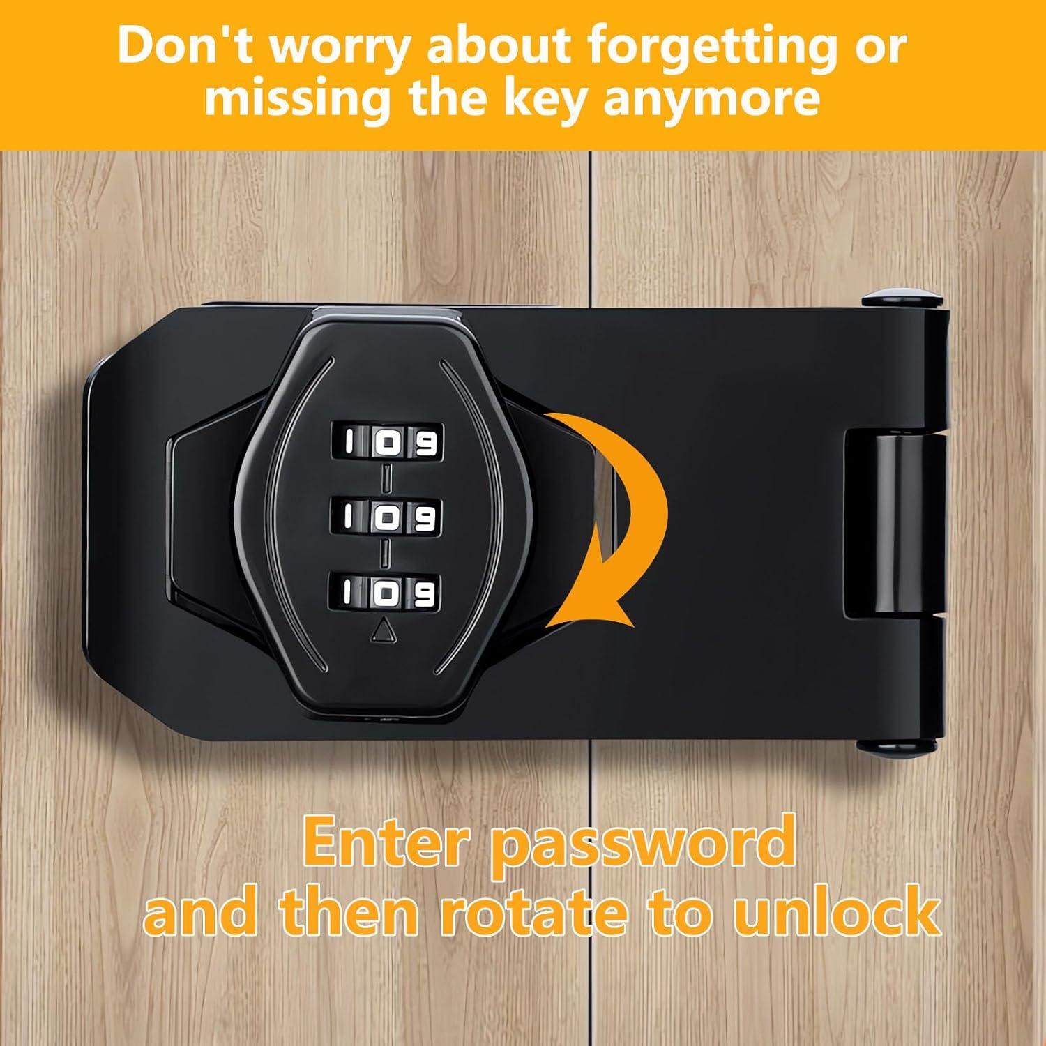 Cerradura de Combinación Plowatxi 3 Dígitos para Gabinete Negro