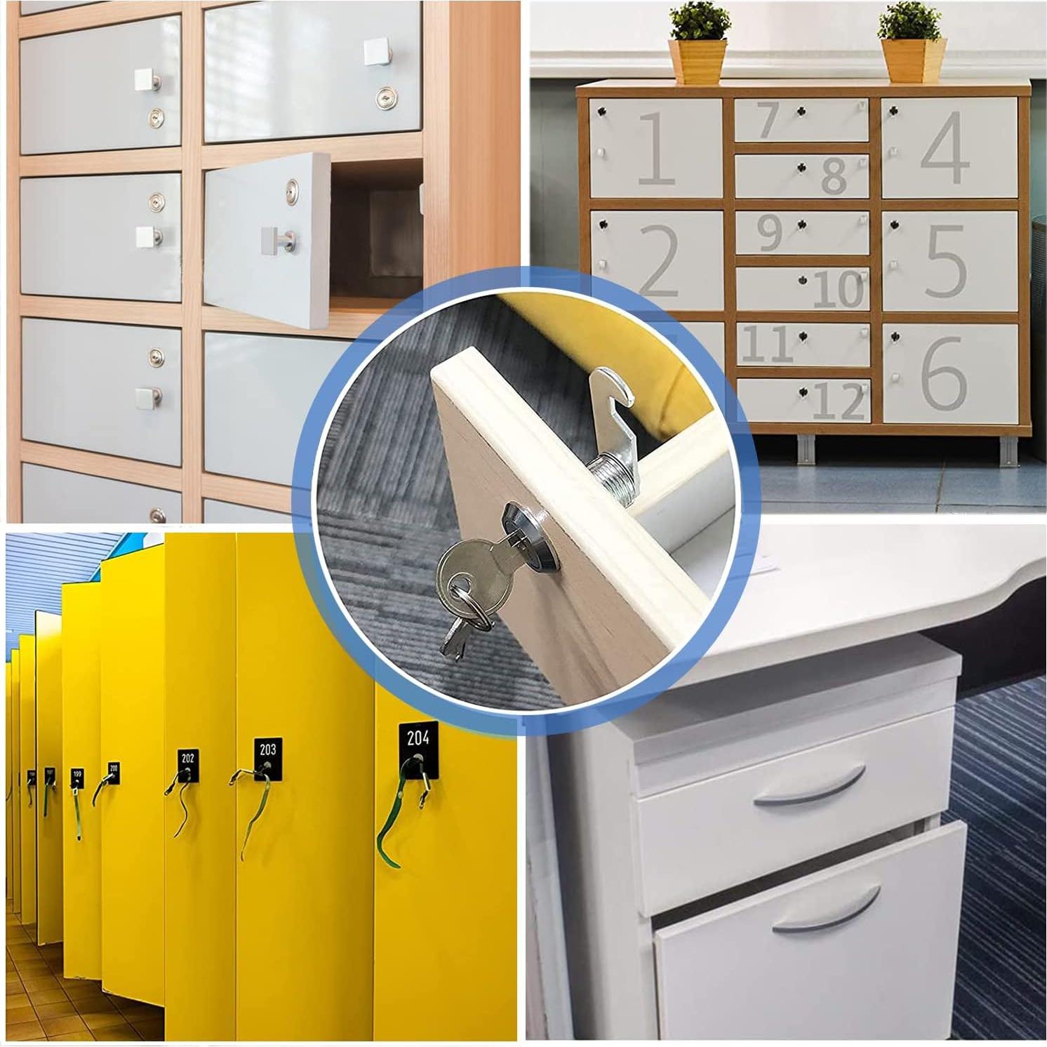 Cerraduras de Cam Sissinda 30mm con Llave Igual - 5 Piezas