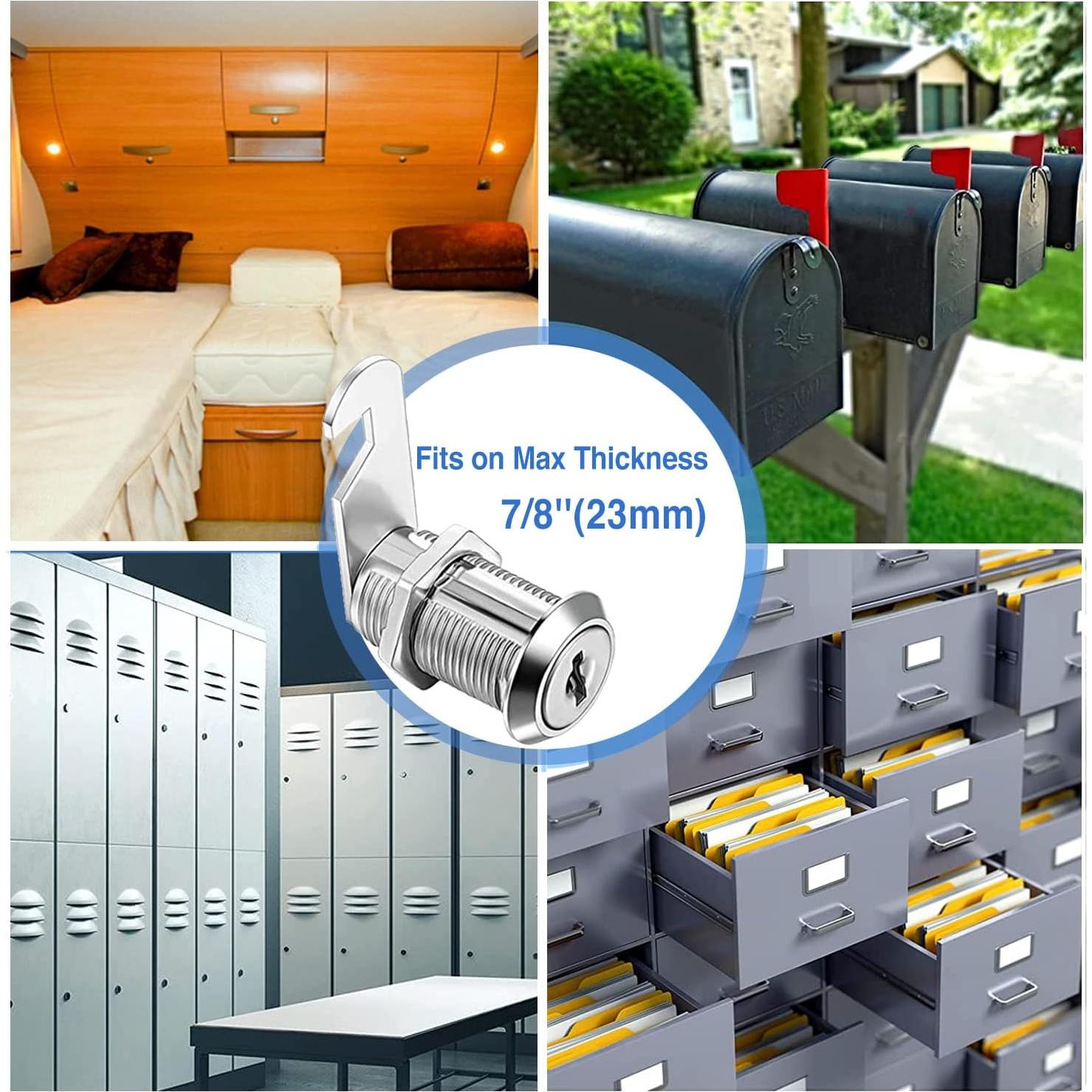 Cerraduras de Cam Sissinda 30mm con Llave Igual - 5 Piezas