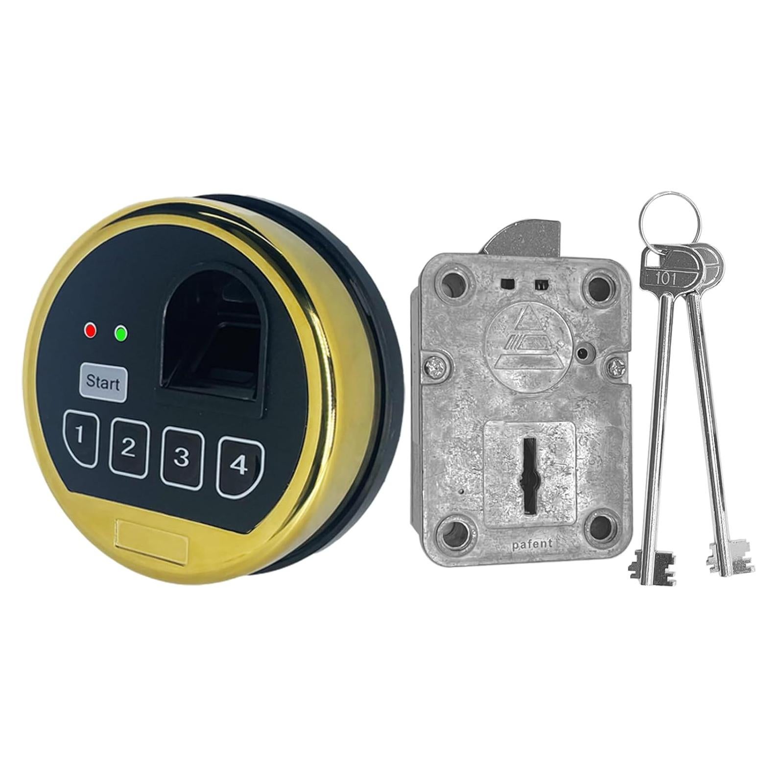 Cerradura Electrónica de Seguridad WAH LIN con Huella Dactilar y Teclado Dorado