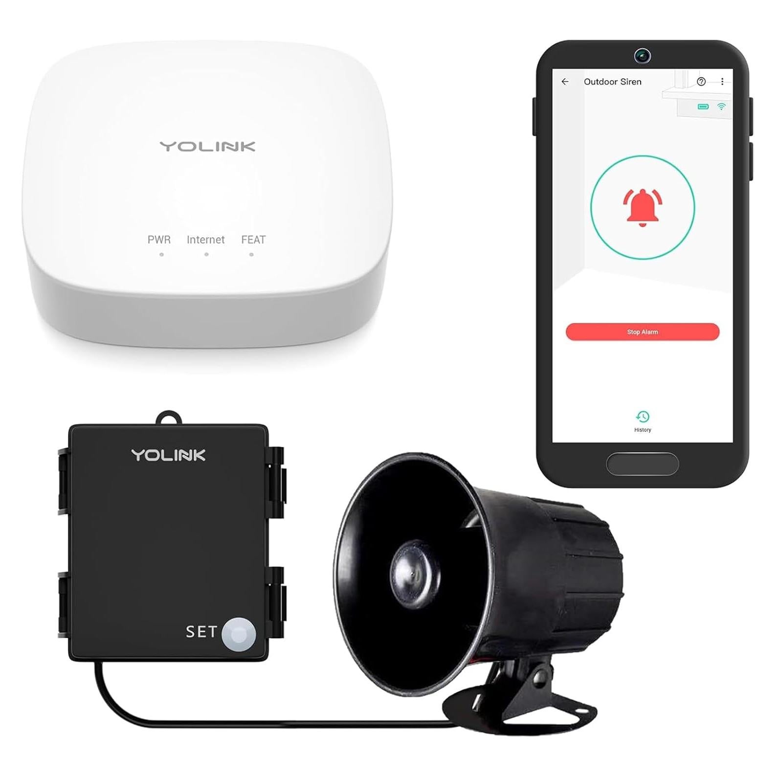 Kit Alarma Inteligente YoLink con Sirena 110 dB Inalámbrica