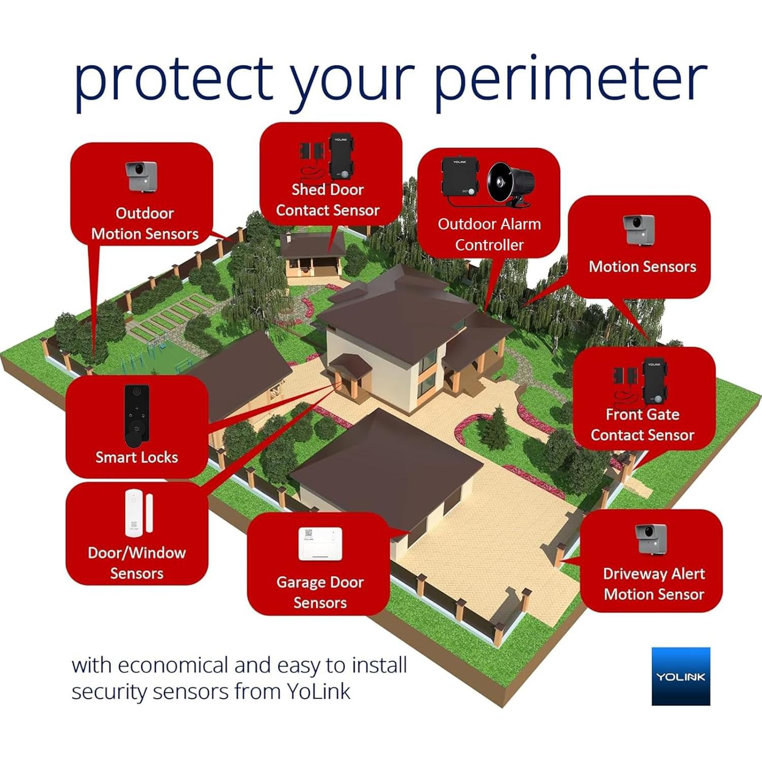 Kit Alarma Inteligente YoLink con Sirena 110 dB Inalámbrica