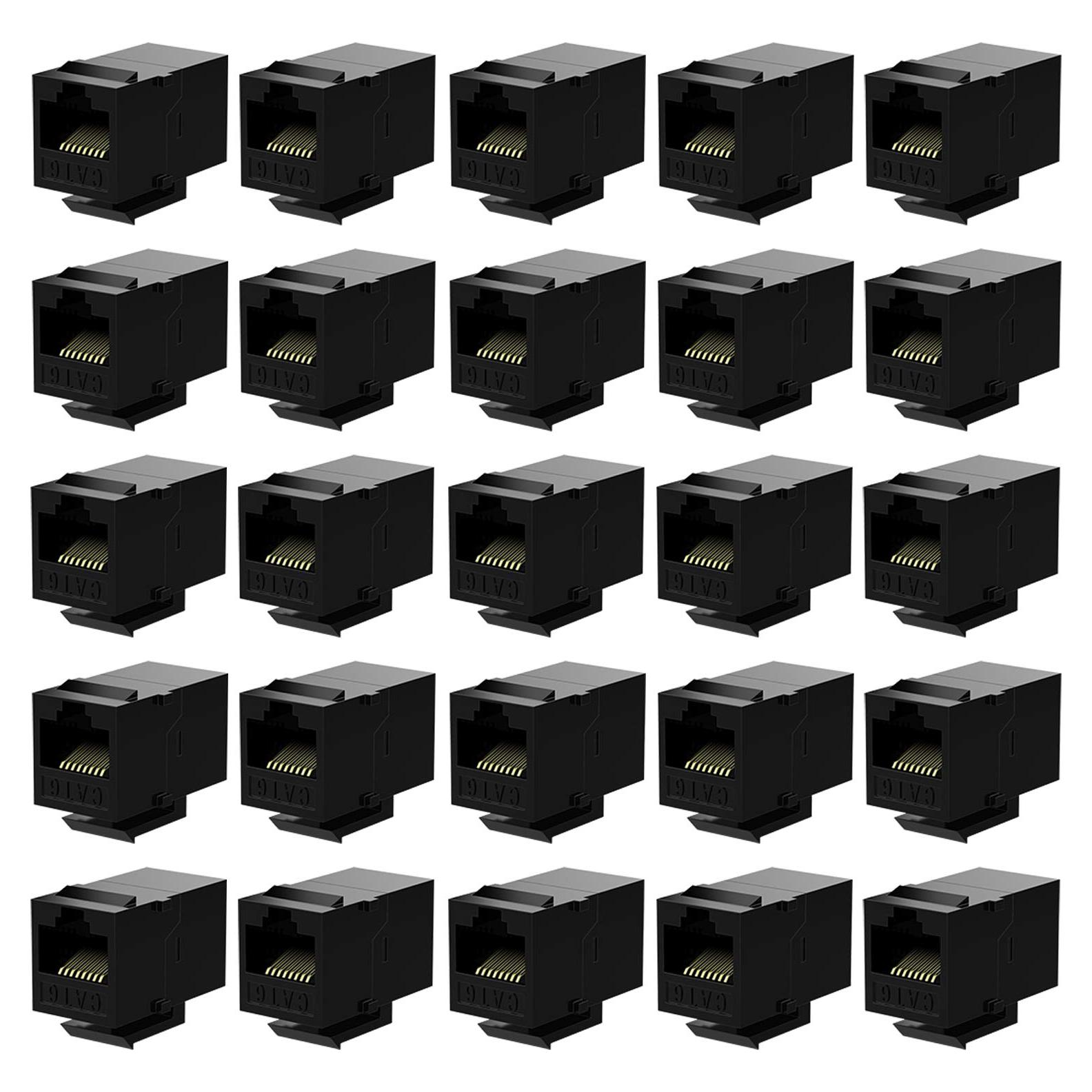 Acoplador RJ45 Cat6 Keystone Hembra a Hembra - Paquete 25