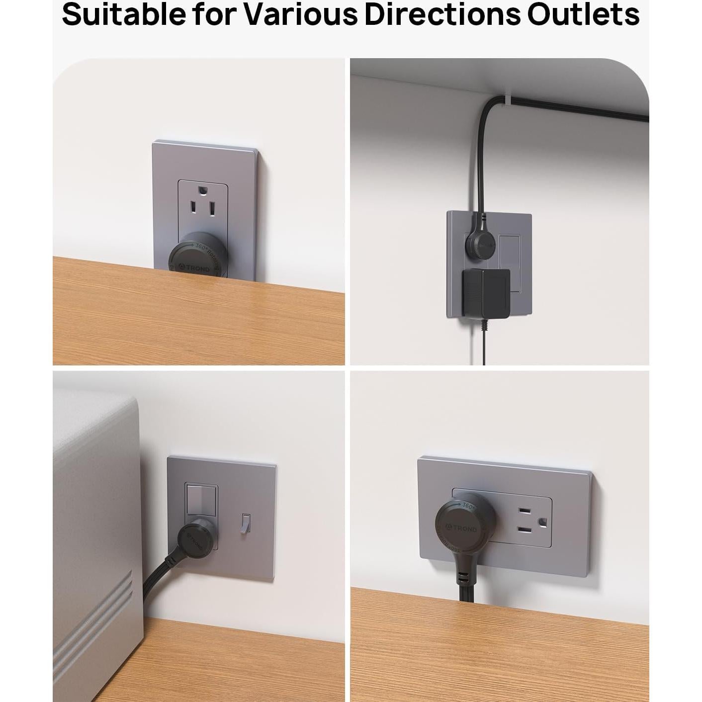 Regleta de Sobretensión TROND 4000J 10 Salidas USB Montable 1.5m