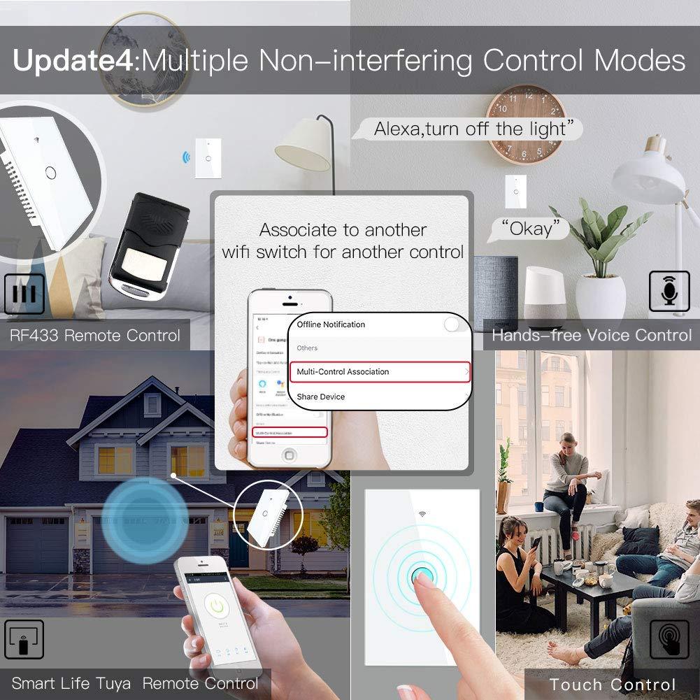 Interruptor de Luz Inteligente MoesGo WiFi 1 Gang Blanco