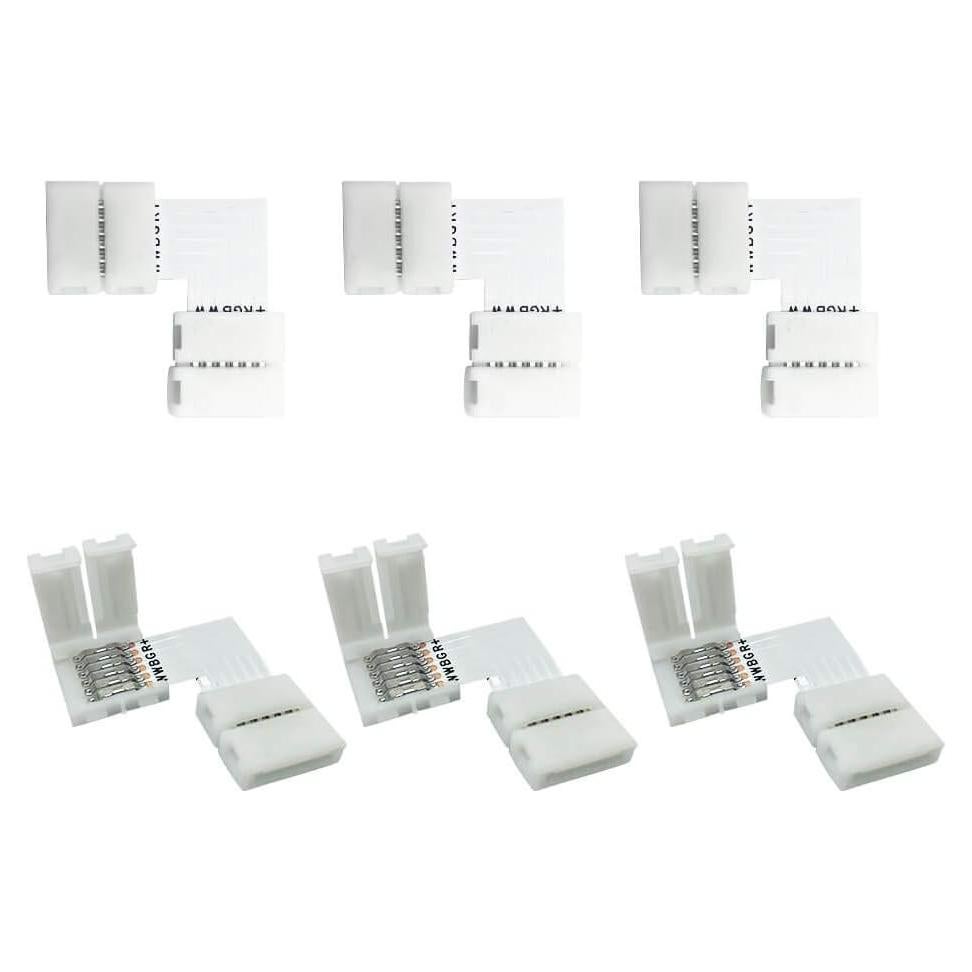 Conectores LED RGBWW 6 pines GIDERWEL 12mm paquete de 6