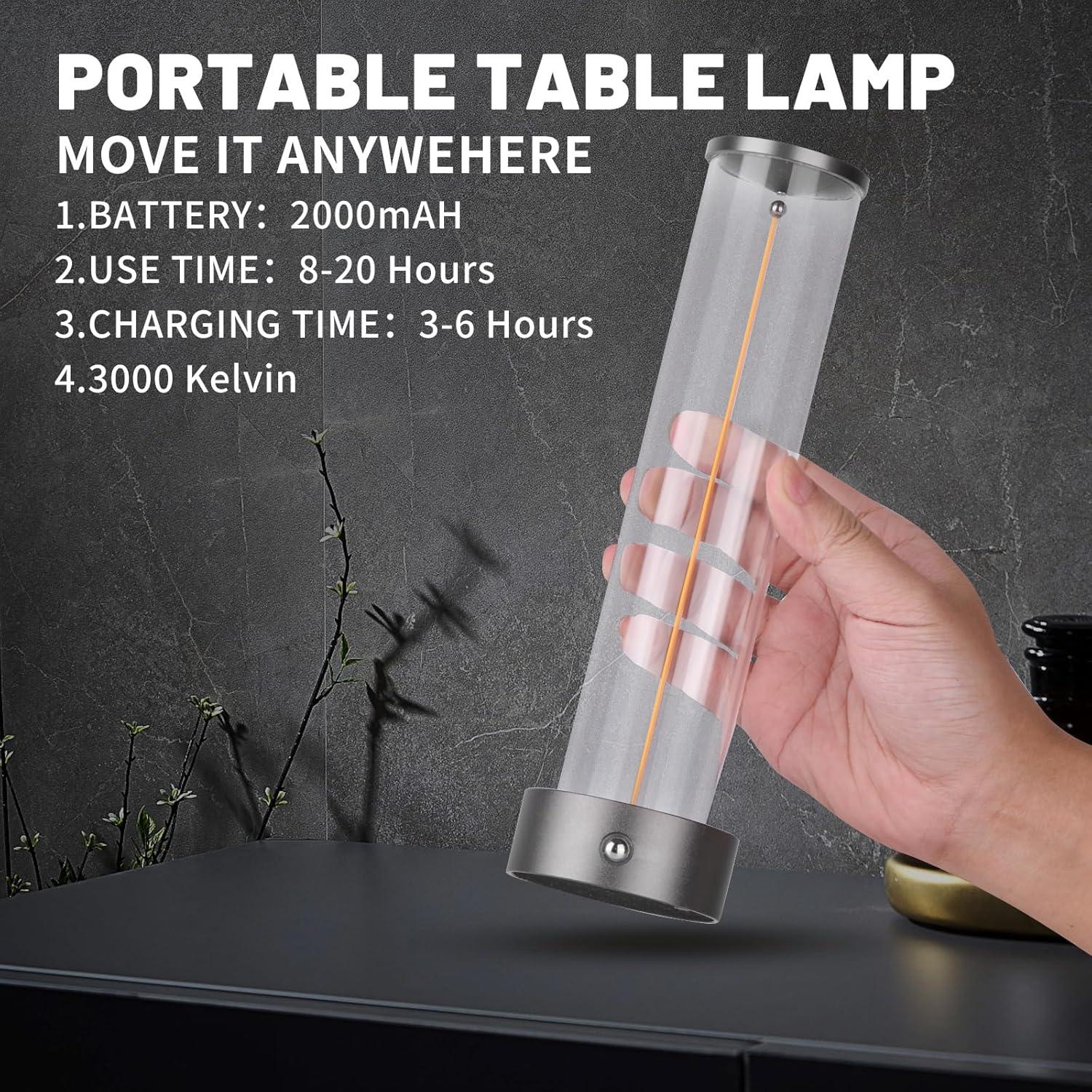 Lámpara de Mesa LED Inalámbrica YYXGOOB C-Silver 3 Niveles