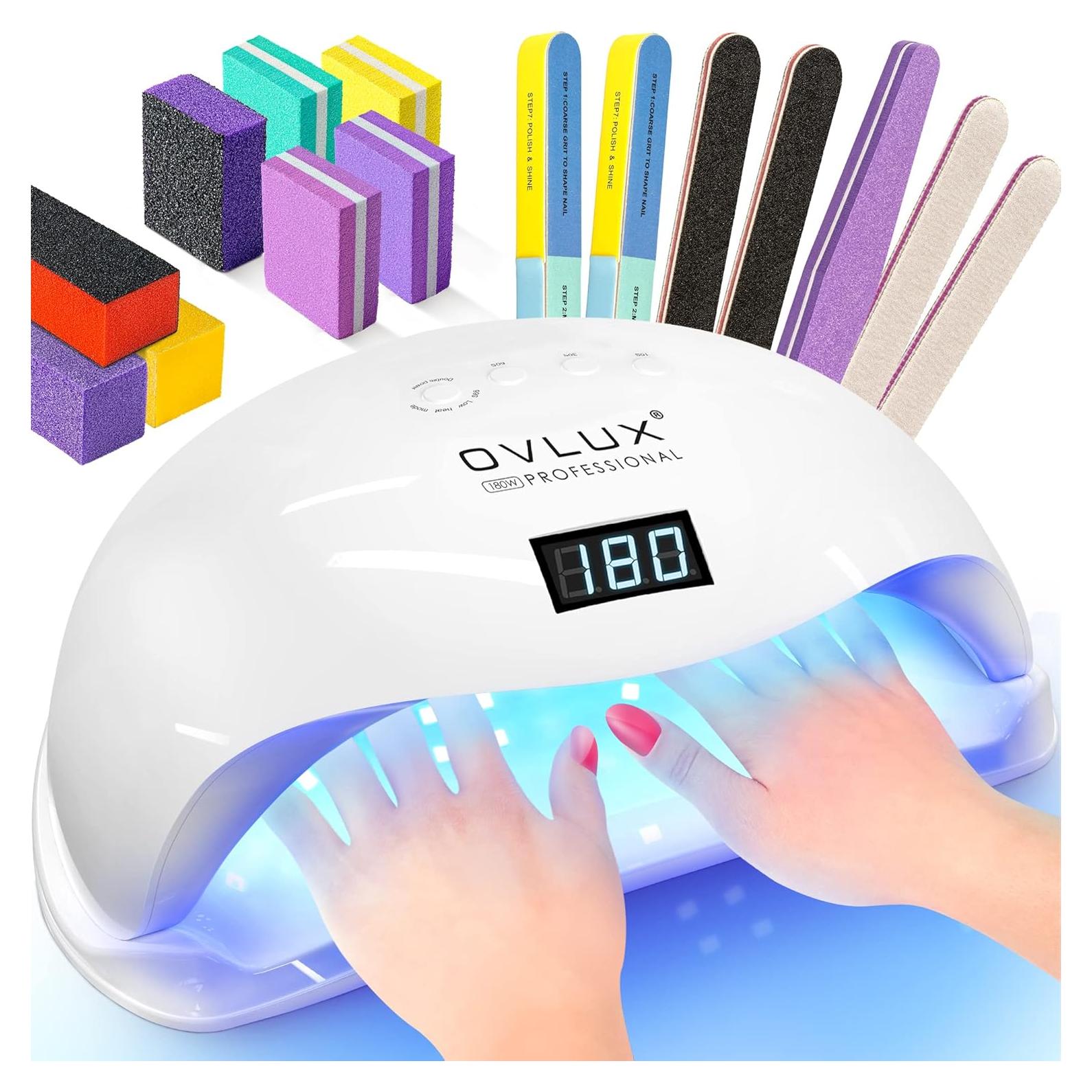 Lámpara de Uñas UV LED OVLUX 180W con Adaptador - Secador Rápido