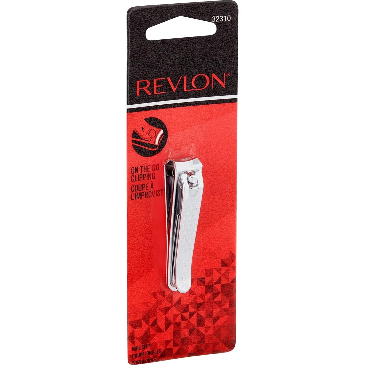 Revlon Compact Nail Clipper, Small Mini Design, Perfect for Travel, Use to Trim Fingernails and Toenails, Stainless Steel, 1 Count