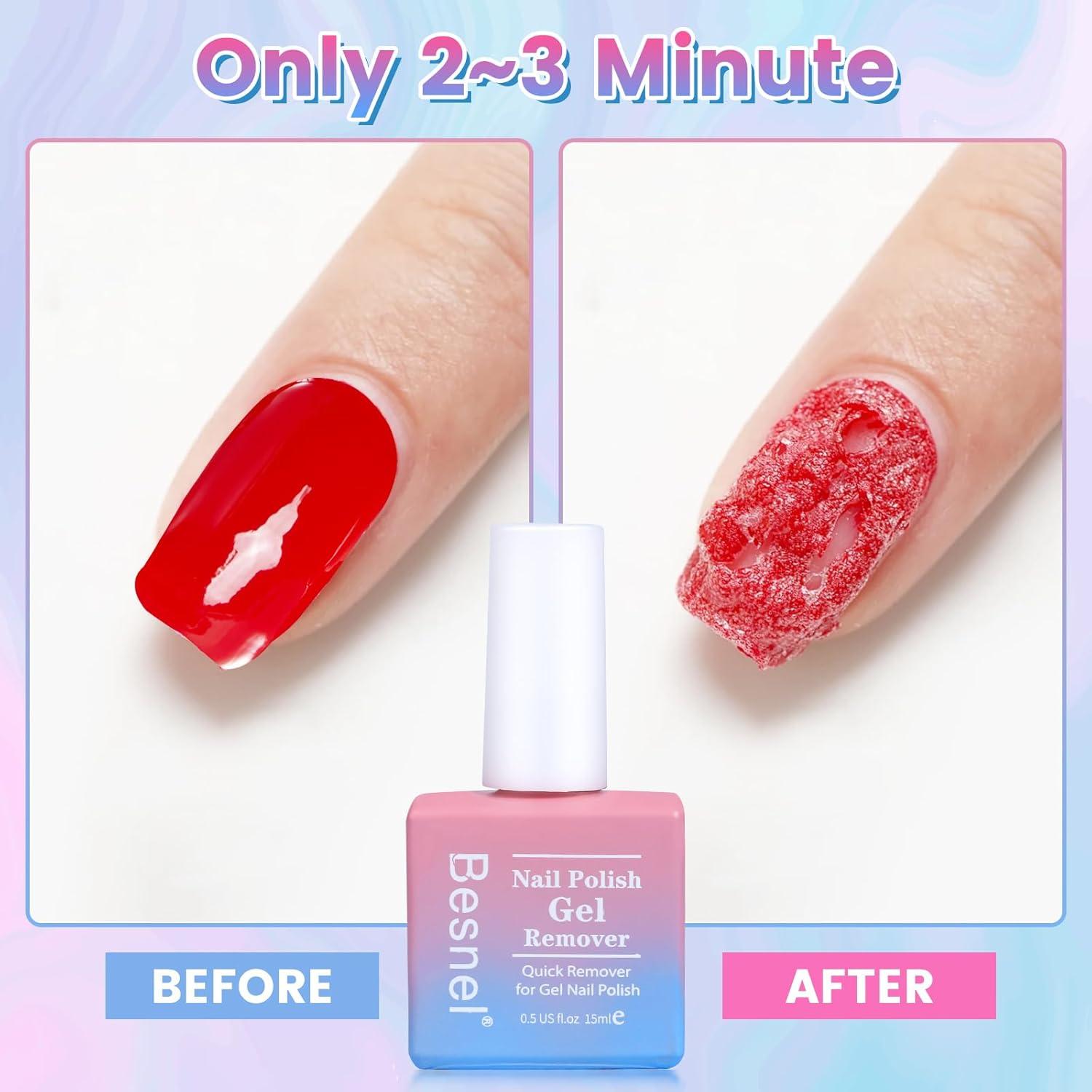 Removedor de Esmalte de Uñas en Gel BESNEL 15 ml Kit Profesional