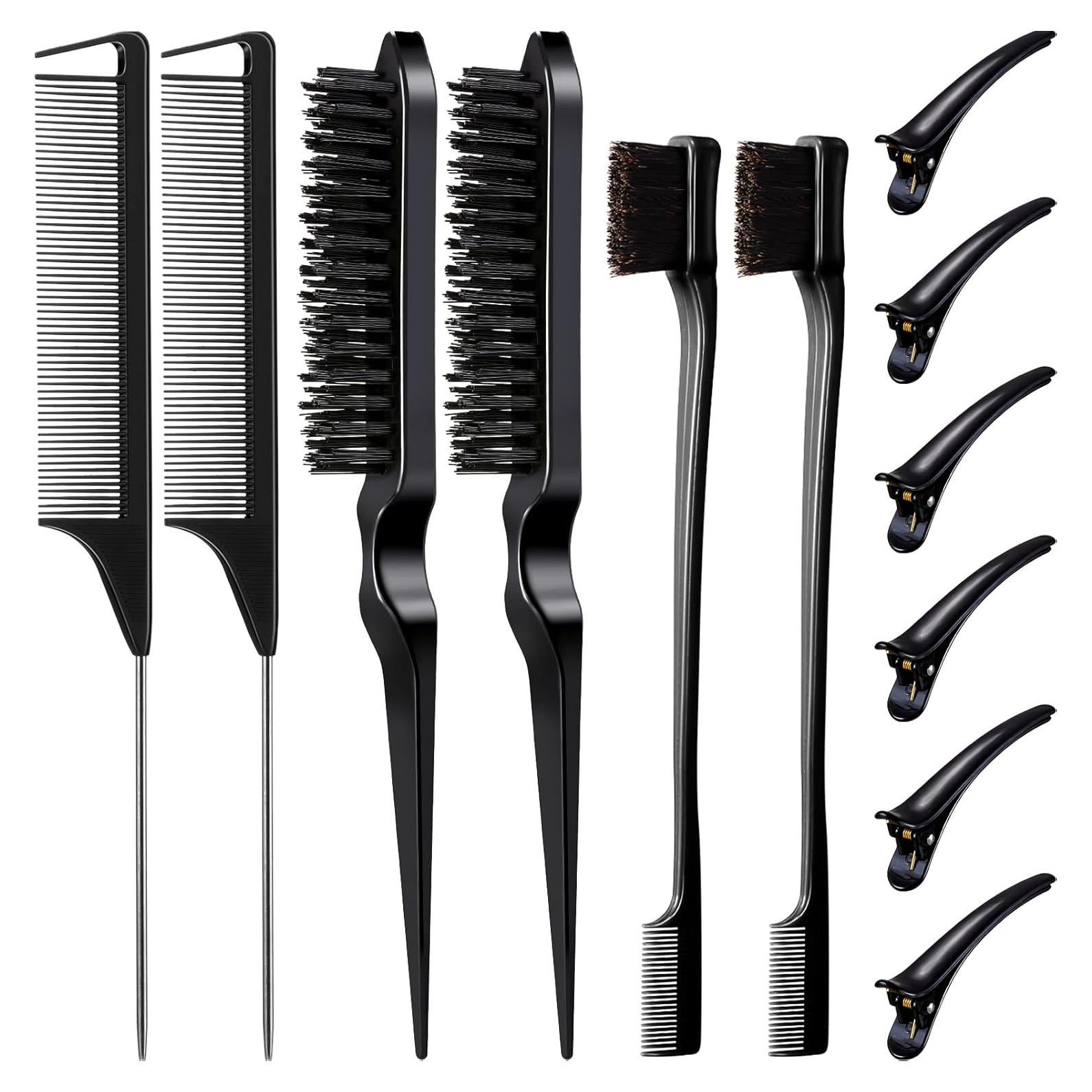 Juego de Cepillos para Cabello Remerry 12 Piezas Nylon Negro