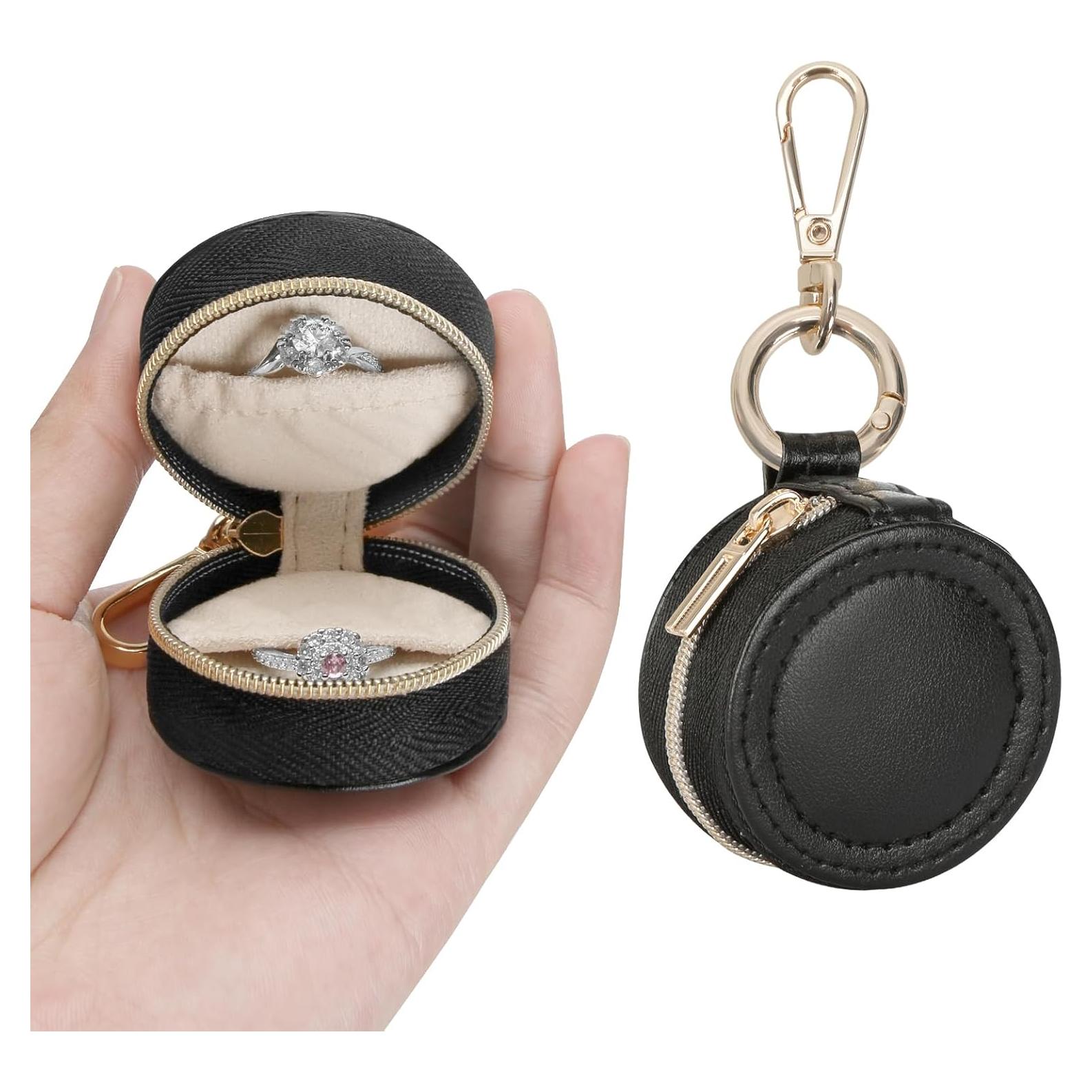 Caja de soporte para anillos KUKUVR con llavero - Negro