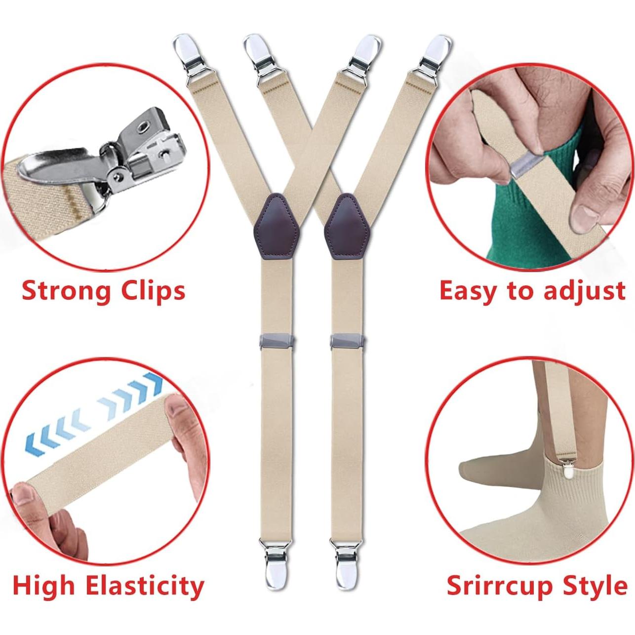 Clips de Fijación para Camisas NASKY Antideslizantes Beige