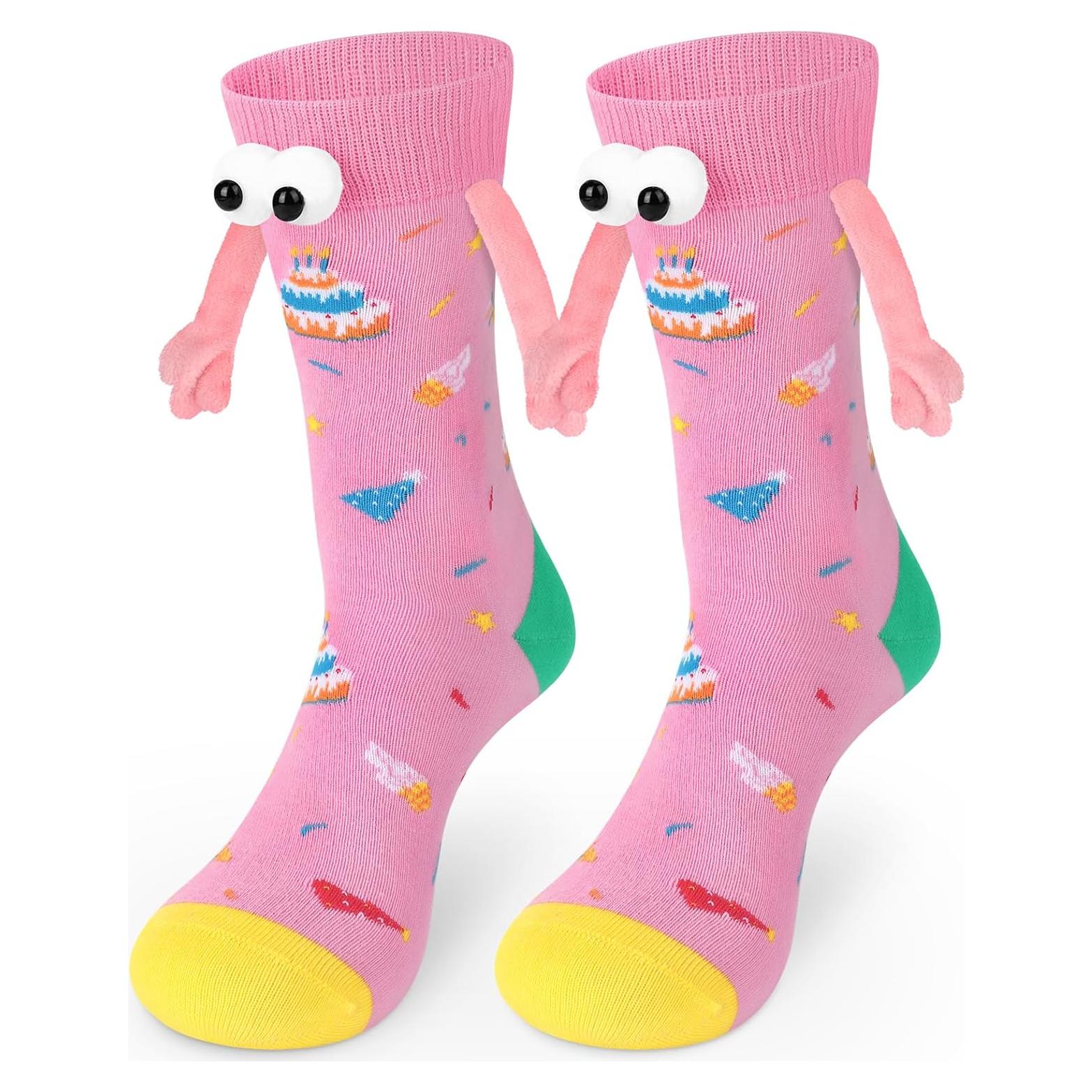 Calcetines Magnéticos Rosa para Cumpleaños y San Valentín