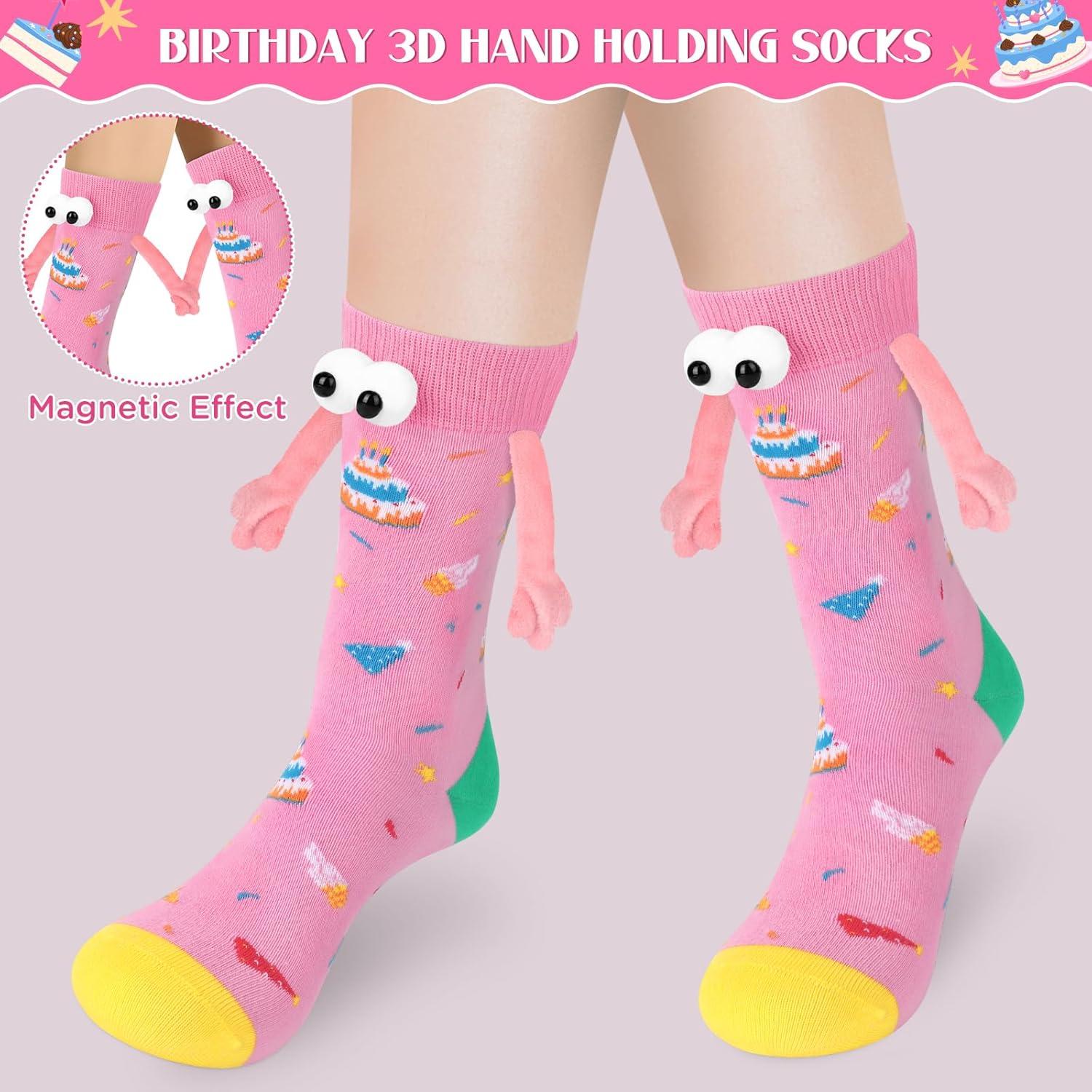 Calcetines Magnéticos Rosa para Cumpleaños y San Valentín