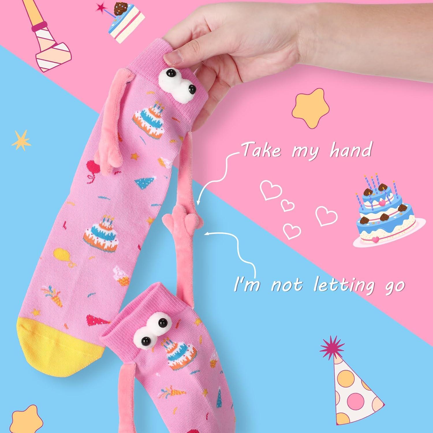 Calcetines Magnéticos Rosa para Cumpleaños y San Valentín