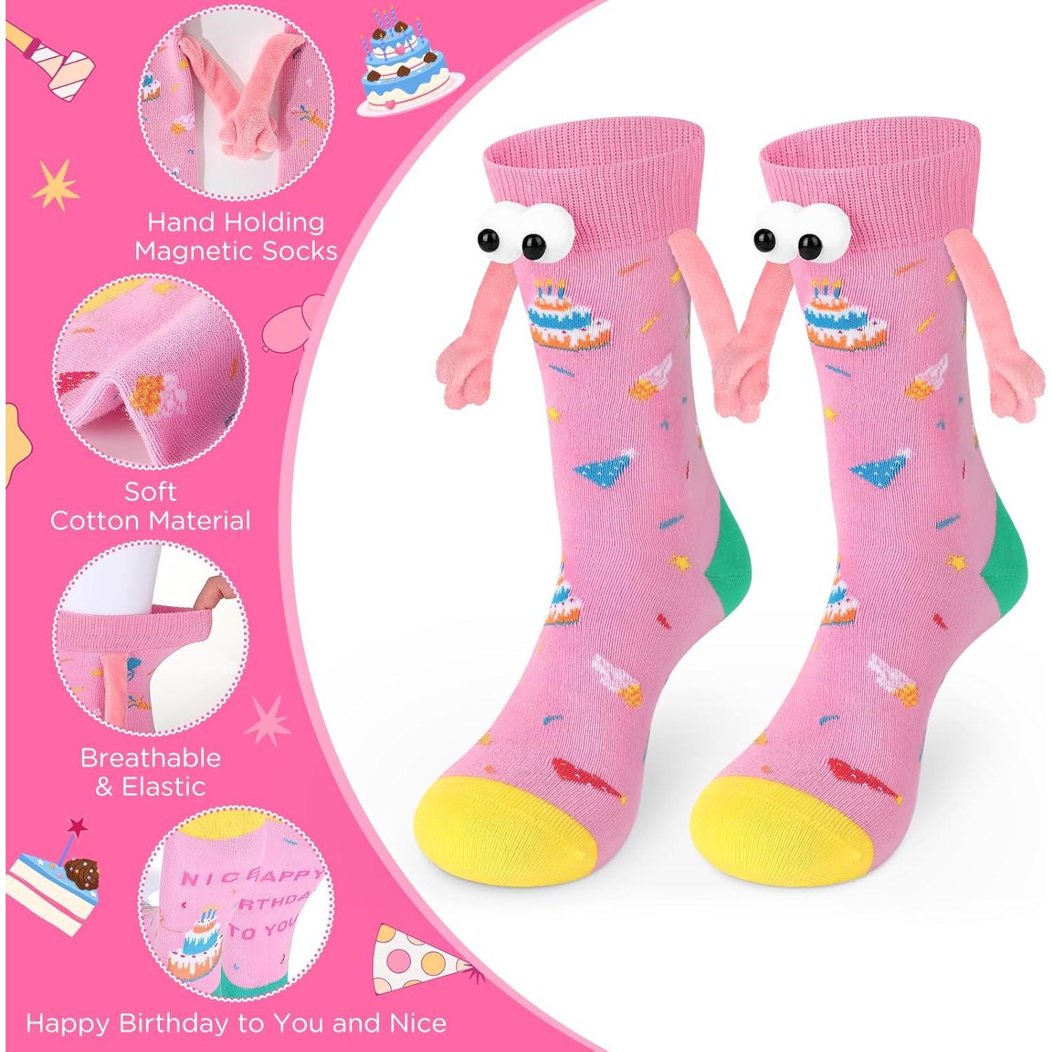 Calcetines Magnéticos Rosa para Cumpleaños y San Valentín