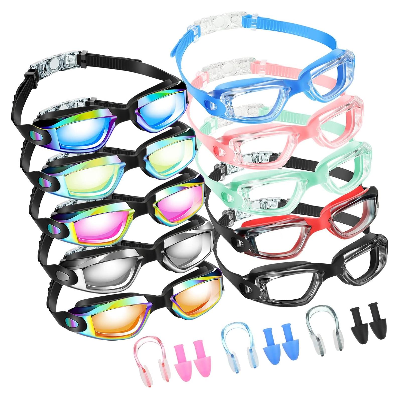 Konohan 10 Gafas de Natación Antivaho Silicona para Adultos y Niños