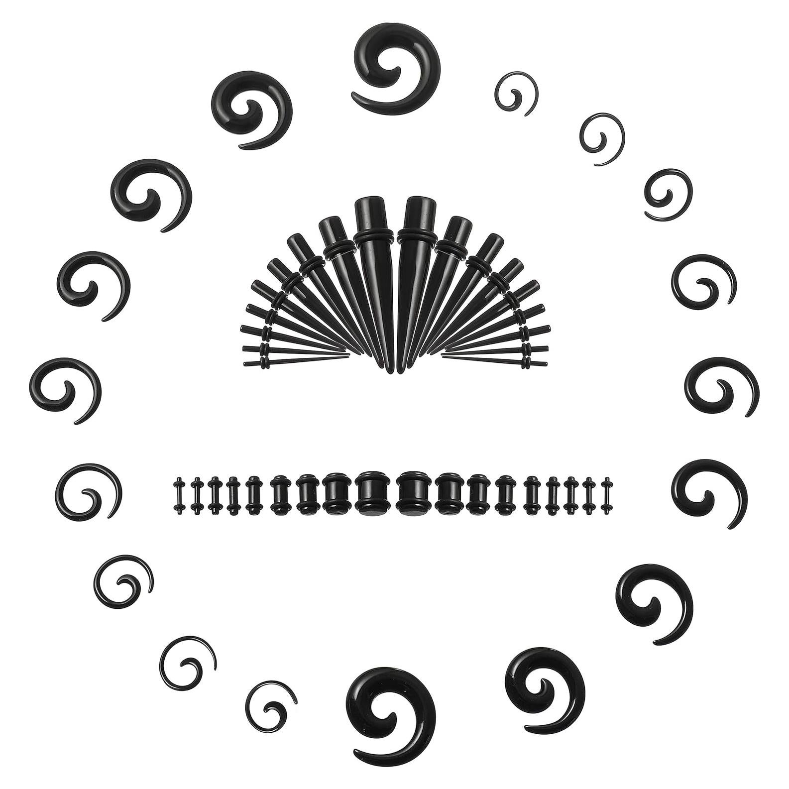 Kit de Estiramiento de Orejas Memsion 54 Piezas 1.6-10mm