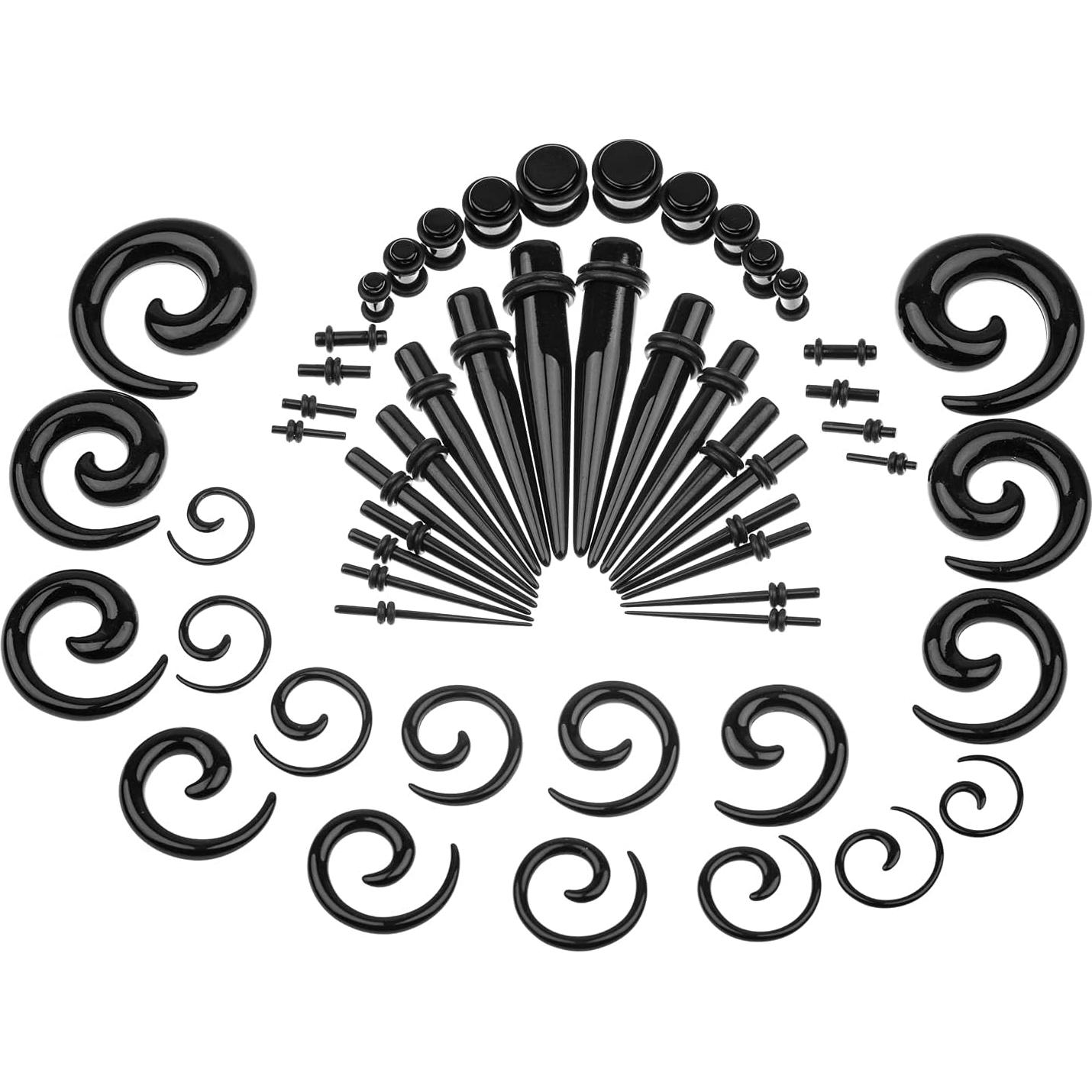 Kit de Estiramiento de Orejas Memsion 54 Piezas 1.6-10mm