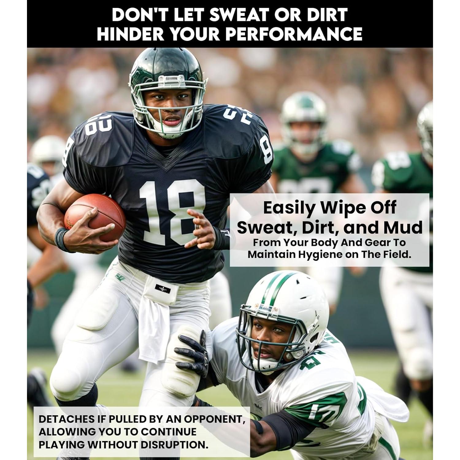 Toalla de Fútbol Exxact Sports Negra con Gancho y Bucle 50.8x10.16cm