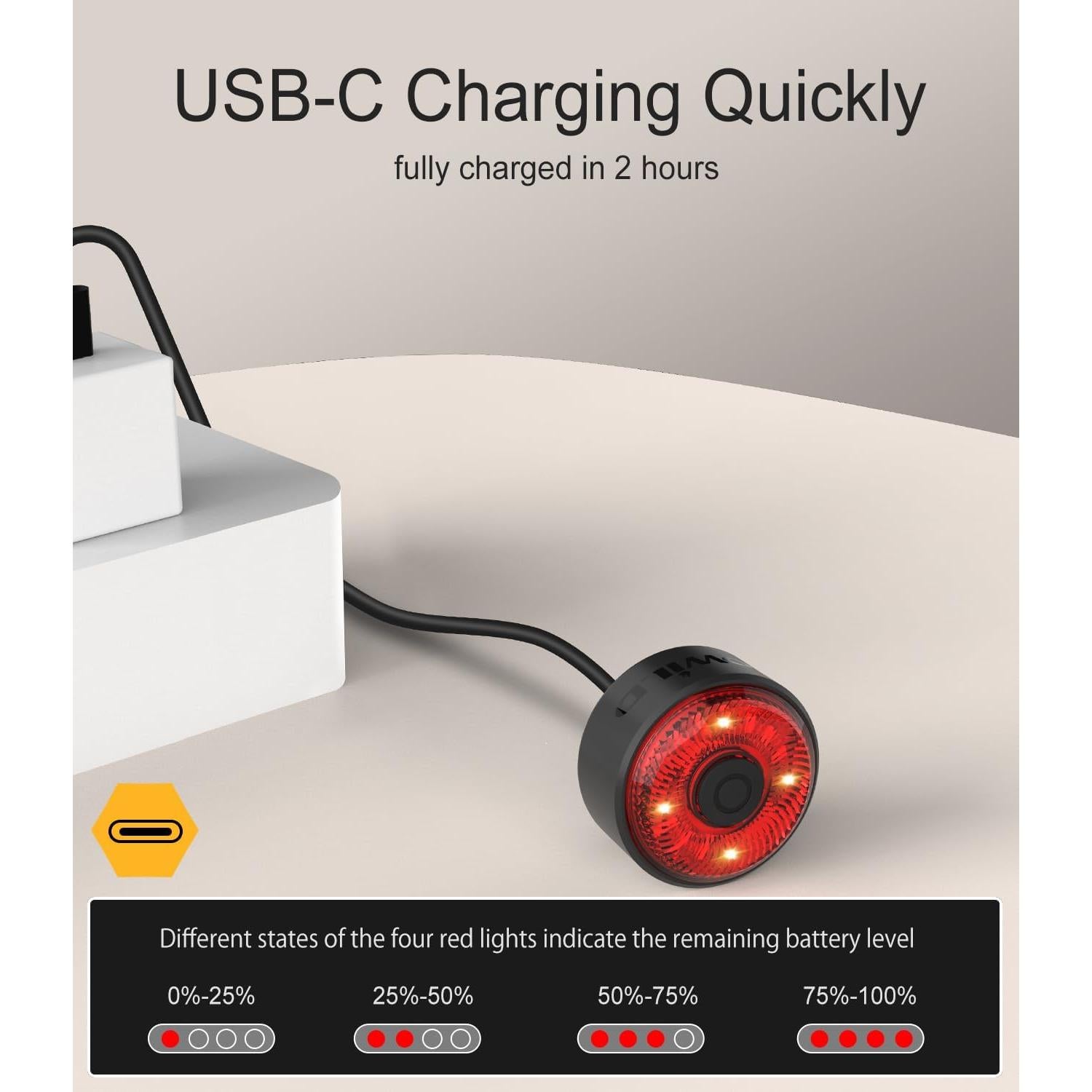 Luz Trasera de Bicicleta TOWILD TL03 LED Impermeable 400mAh