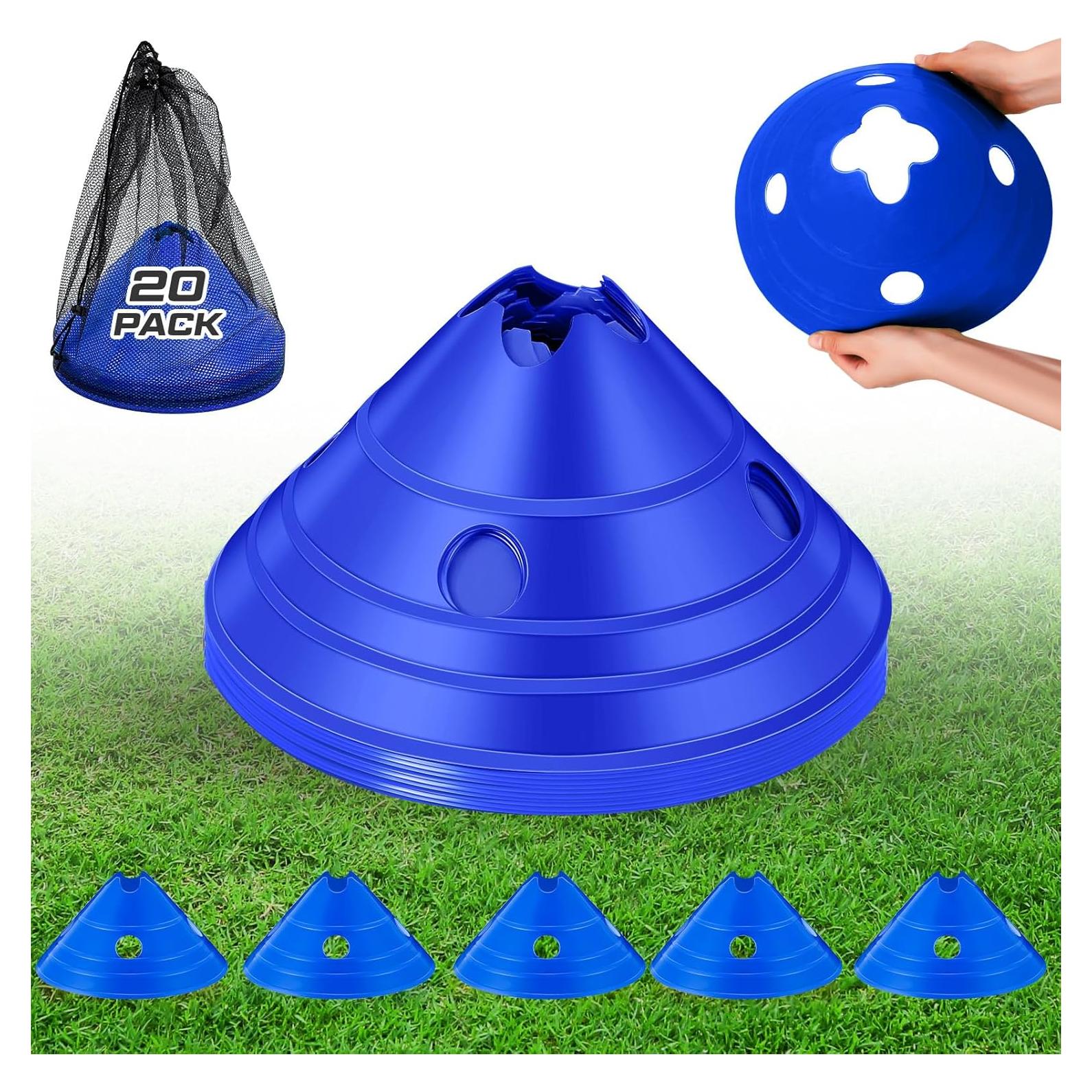 Conos de Disco Jumbo ShinyRelief 20 Piezas Azul para Entrenamiento