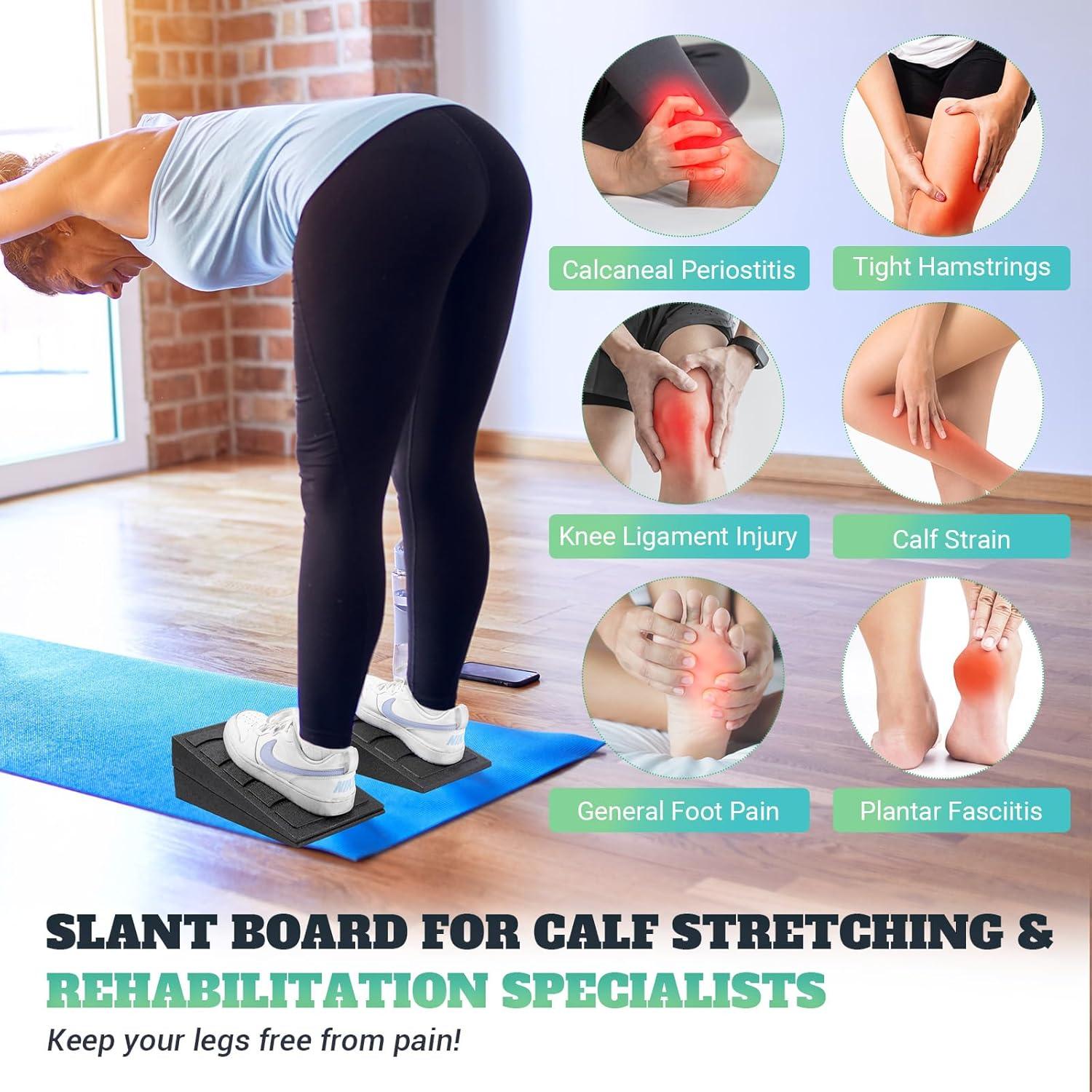 Tablero Inclinado para Estiramiento de Pantorrillas Nooncrazy, 5 Ángulos Ajustables, 217.72 kg