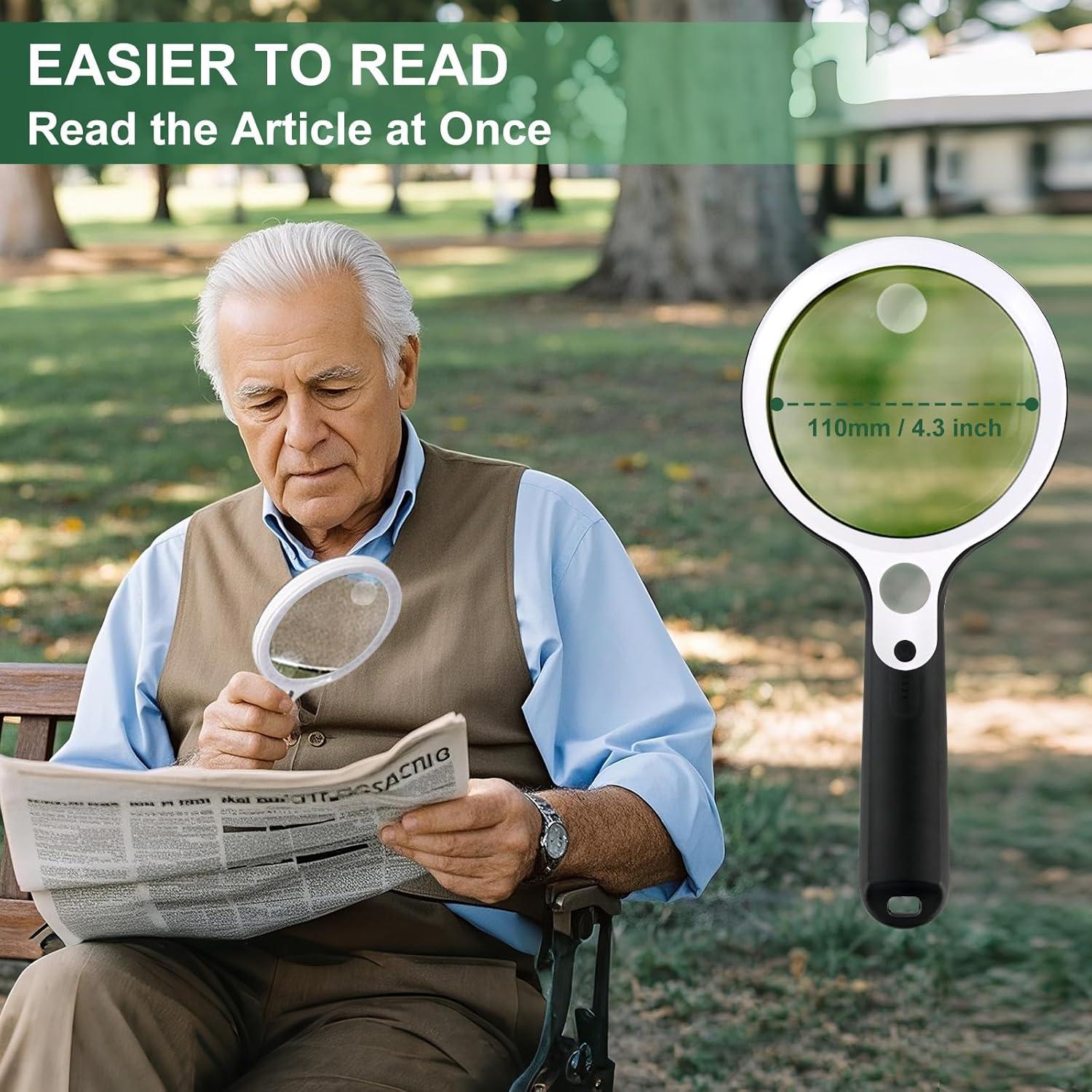 Lupa iluminada recargable BASEJKCO 4.3" 10X 20X 45X LED