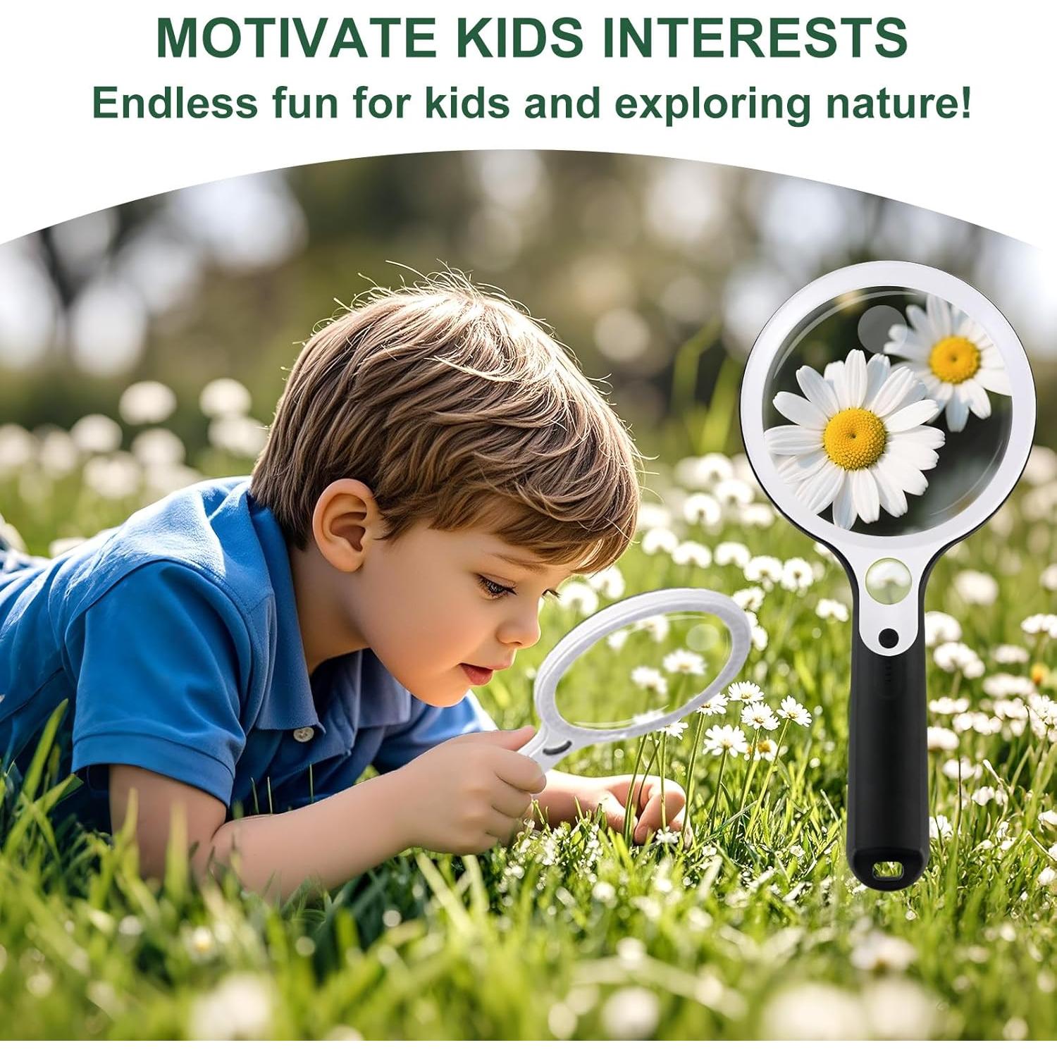 Lupa iluminada recargable BASEJKCO 4.3" 10X 20X 45X LED