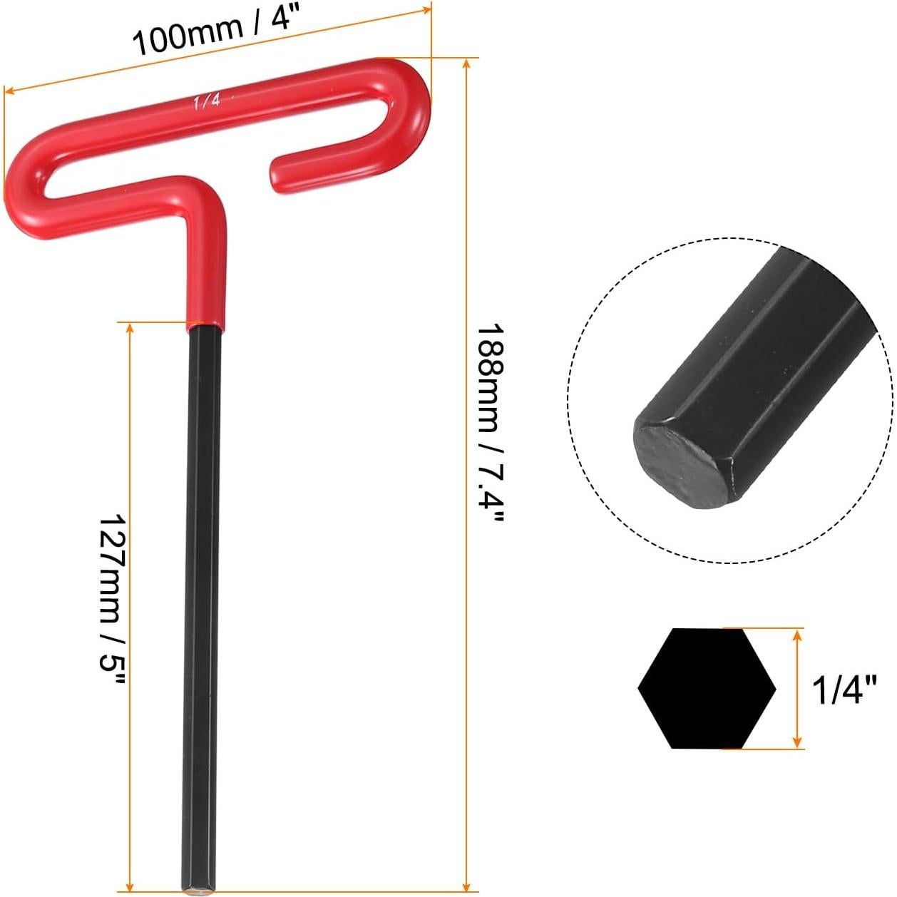 Llave Hexagonal T Harfington 1/4" (6.35mm) Larga con Acolchado
