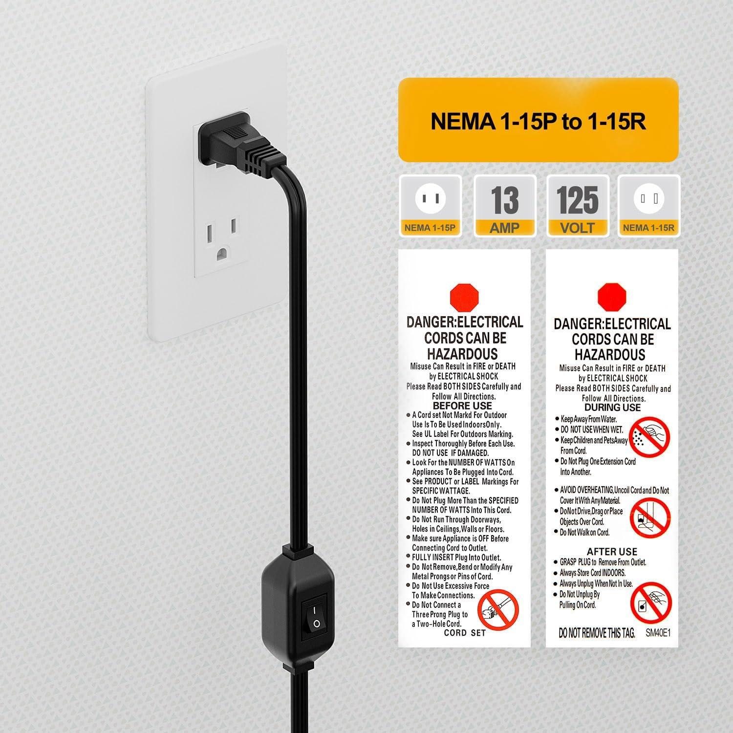 Cable de Extensión con Interruptor PluGrand 60cm 12A 125V