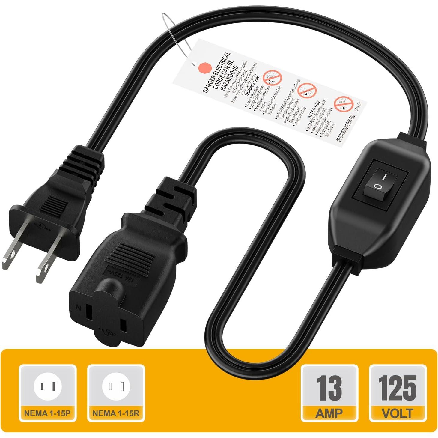 Cable de Extensión con Interruptor PluGrand 60cm 12A 125V