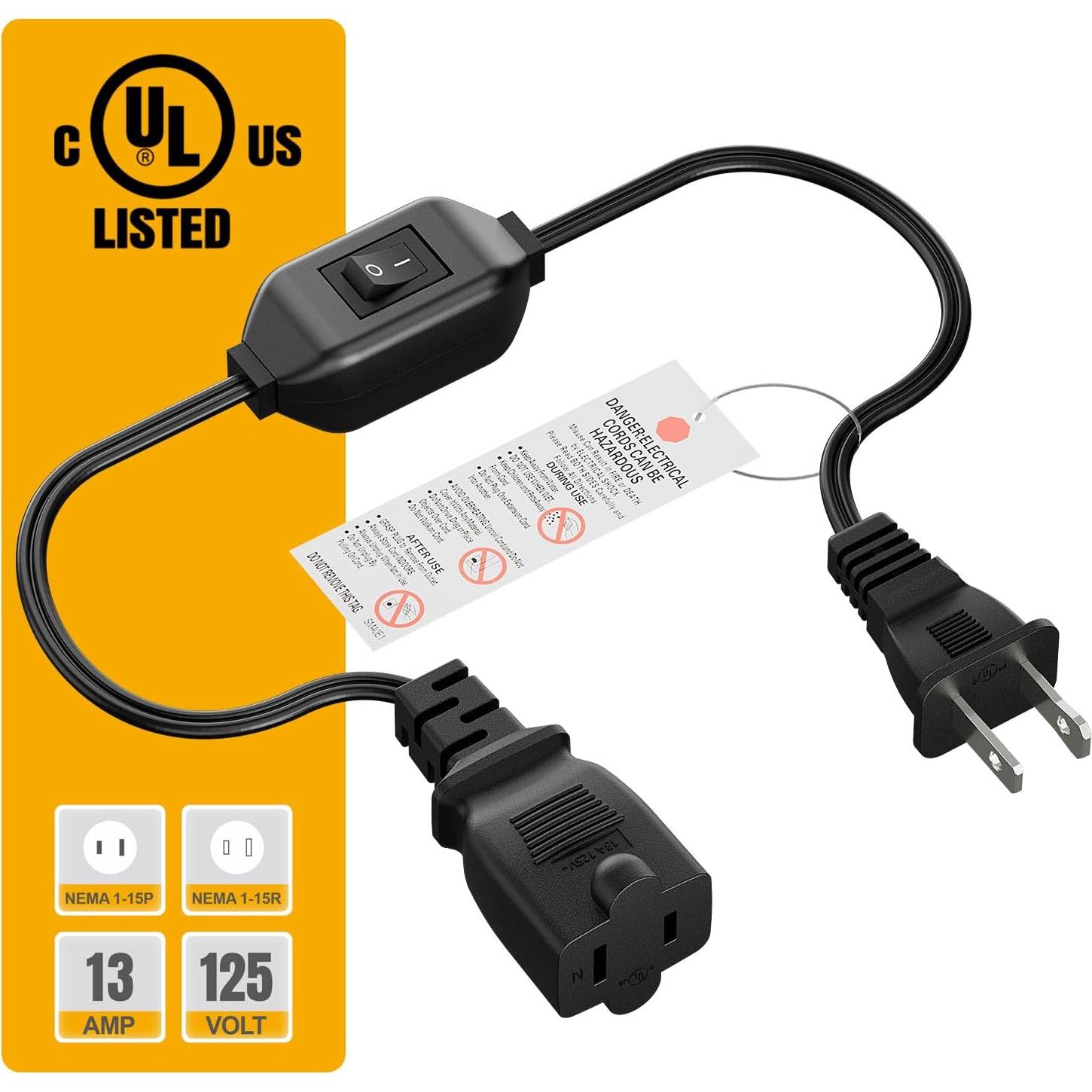 Cable de Extensión con Interruptor PluGrand 60cm 12A 125V